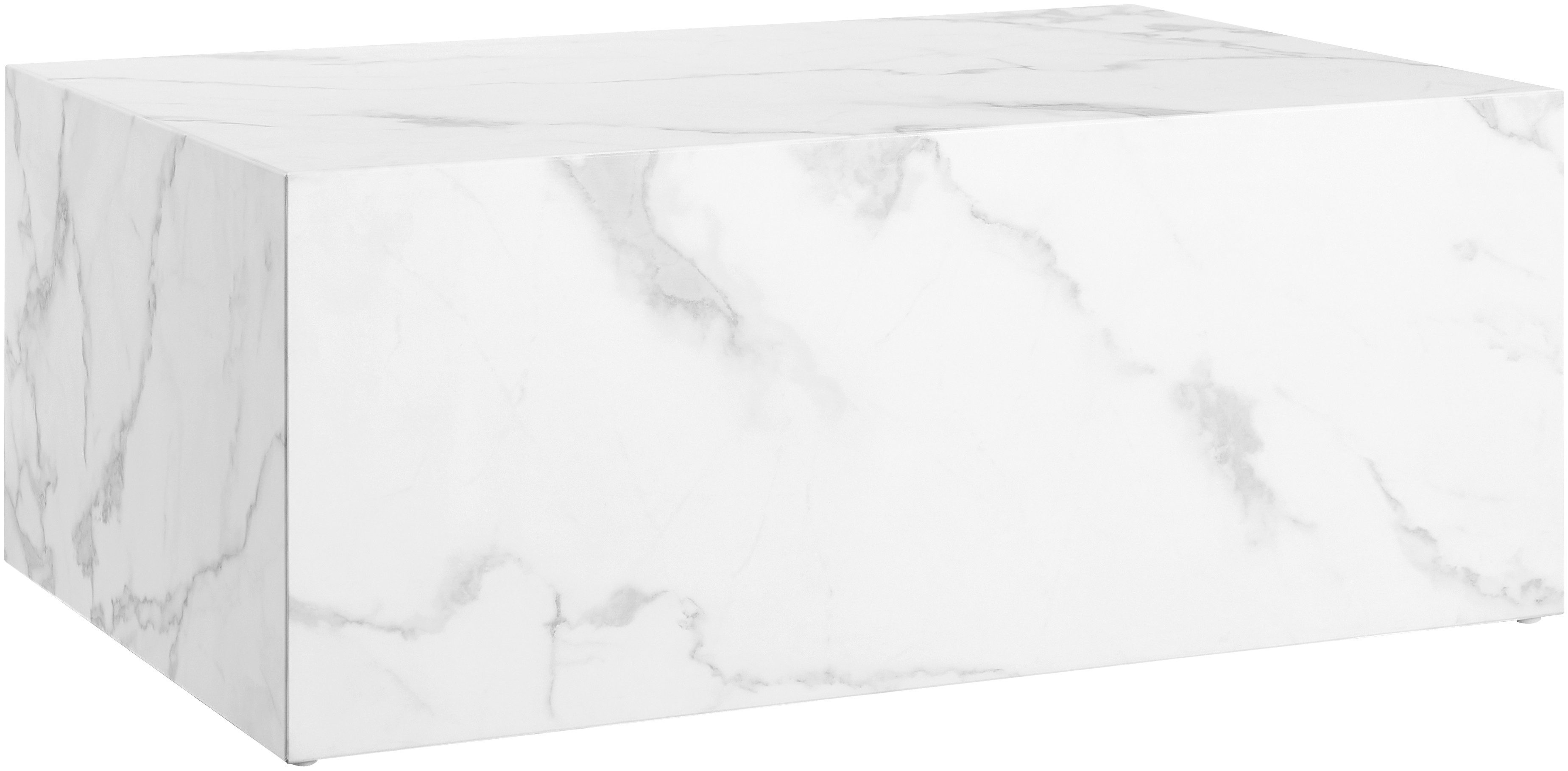 SalesFever Couchtisch Almeria Wohnzimmertisch Stilvoller Beistelltisch 90/60 cm, Eleganz trifft Funktionalität: 90x60cm, Marmoroptik-Folierung