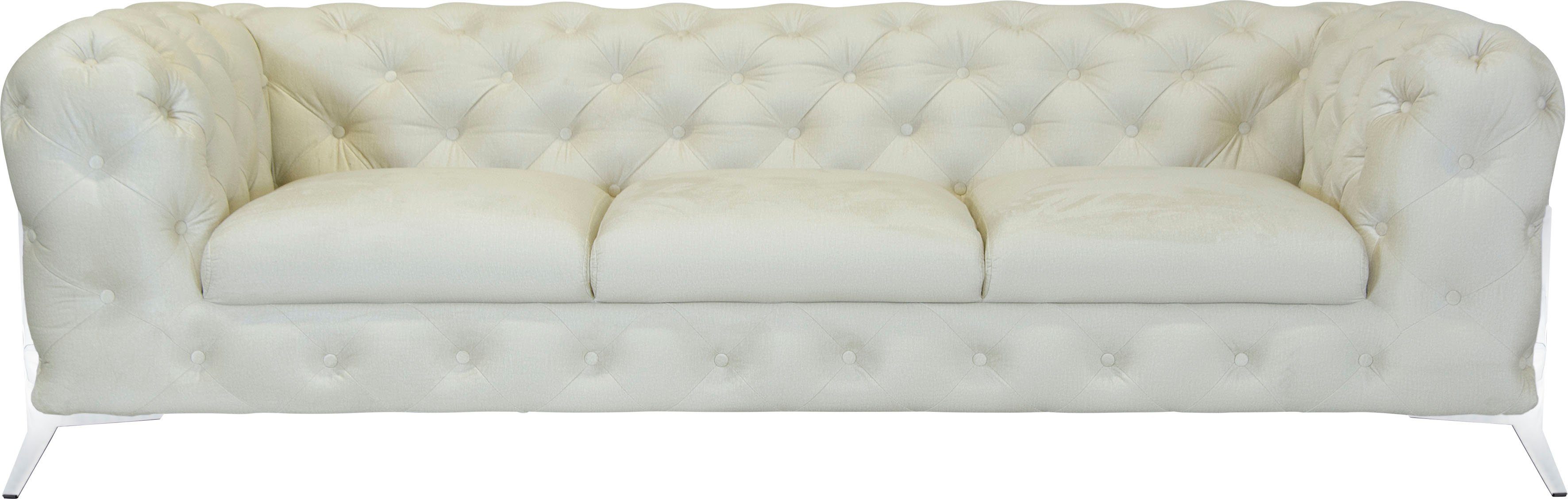 Leonique Chesterfield-Sofa Amaury, aufwändige Knopfheftung, moderne Chesterfield Optik, Fußfarbe wählbar