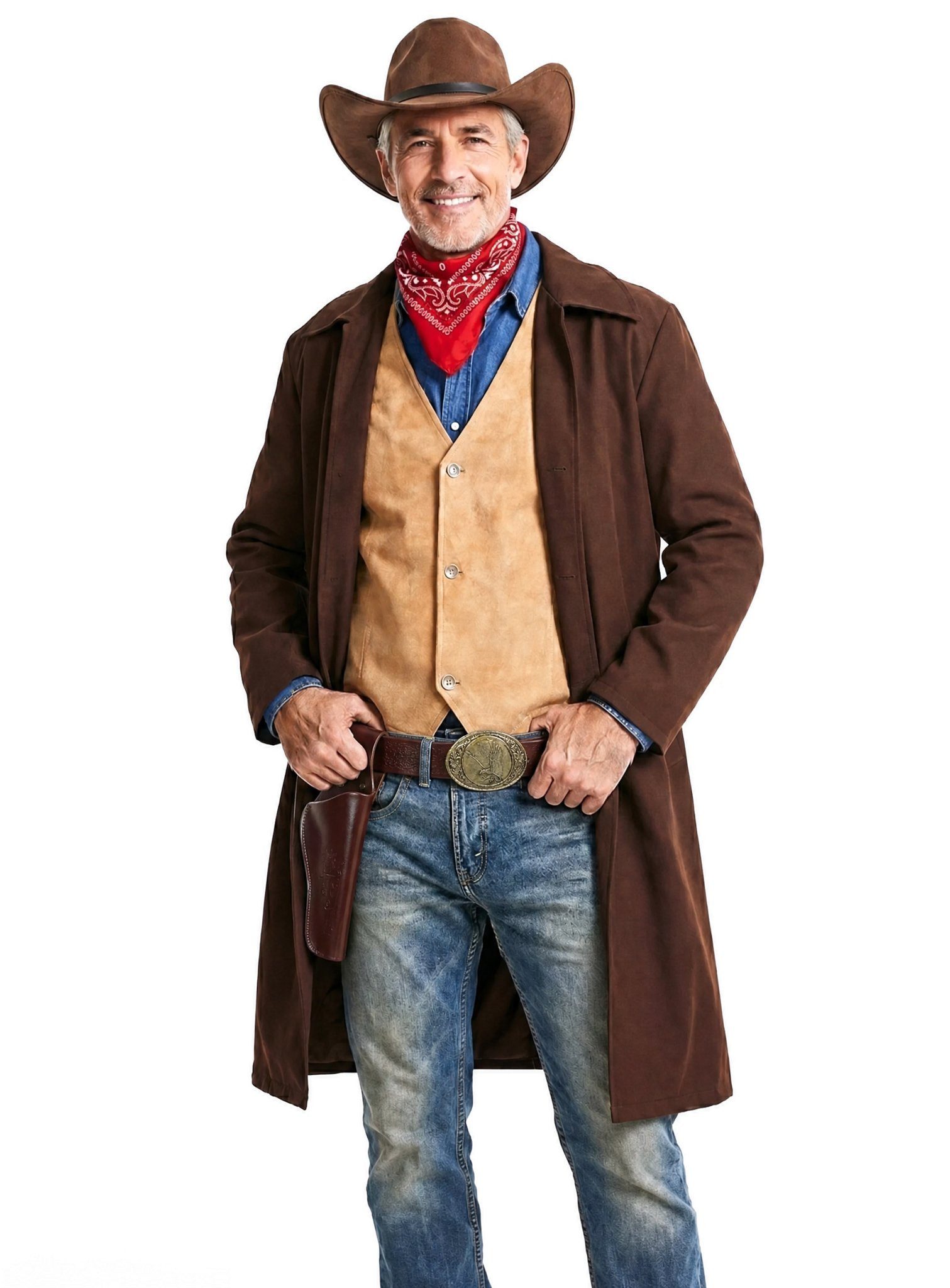 Metamorph Cowboy-Kostüm Cowboy Kostüm 4-teilig - Westernheld Cowboy Faschi, Westernheld Kostüm – Dein vierteiliges Cowboy Komplett-Set für den