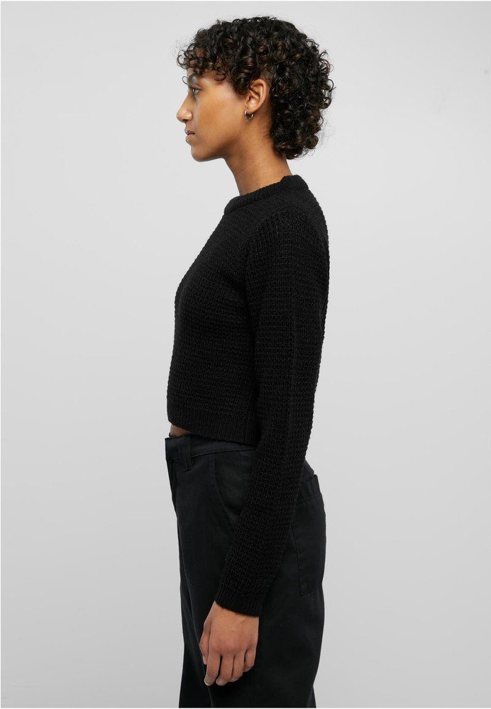 URBAN CLASSICS Rundhalspullover Ladies Short Waffle Sweater günstig online kaufen