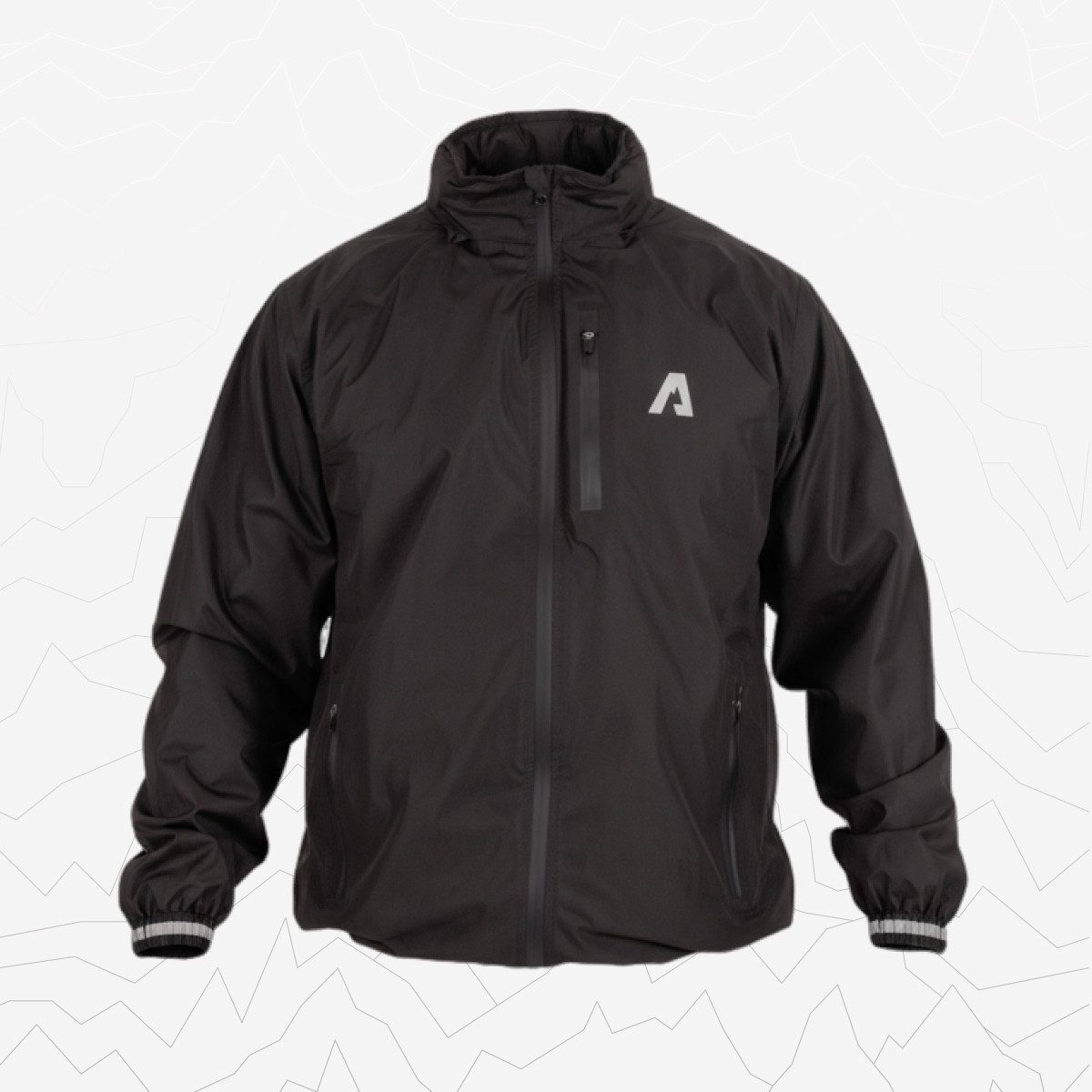 Alpensattel Regenjacke Rainshield - Wasserdichte Regenjacke (Einzeljacke, 1) Reflektierend, atmungsaktiv, wasserdicht, leicht, mit Kapuze