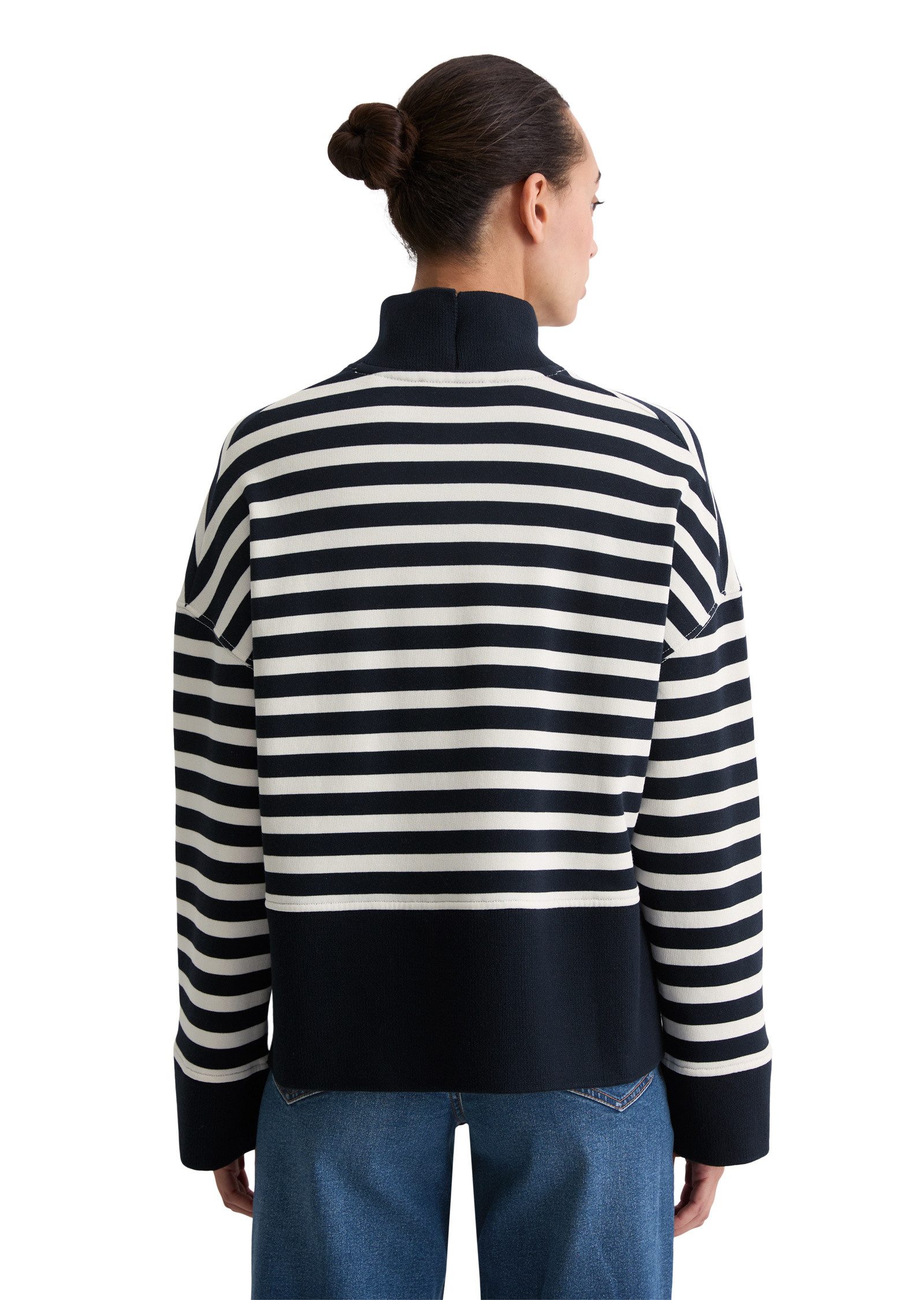 Marc O'Polo Sweatshirt mit breitem Rippstrick-Bund