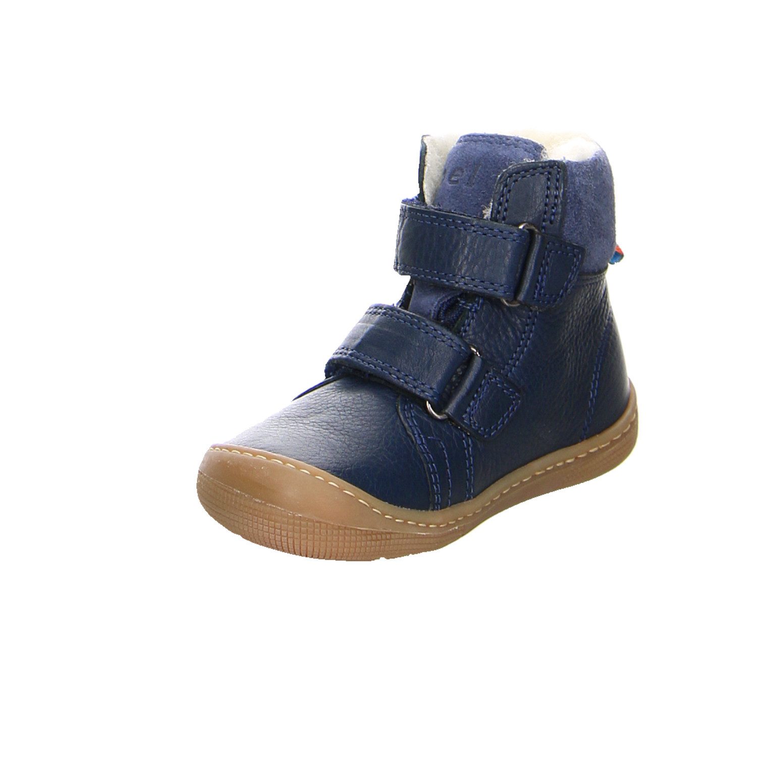 KOEL Koel Bot Desp Velcro Leder Barfuß Junge Winter blau Barfußschuh