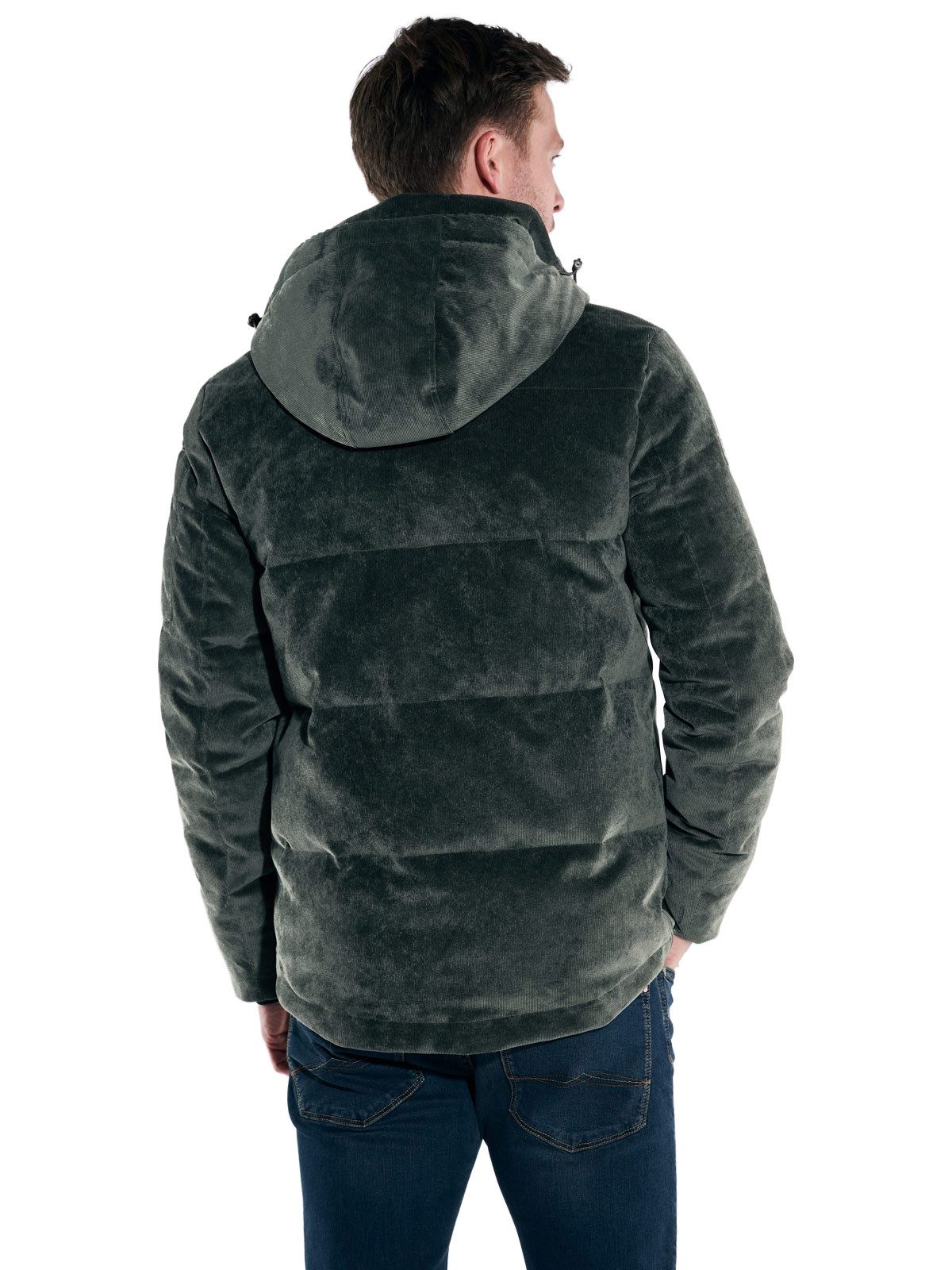 Engbers Kurzjacke Herren Cordjacke mit Funktionsdetails, Dunkelgruen günstig online kaufen