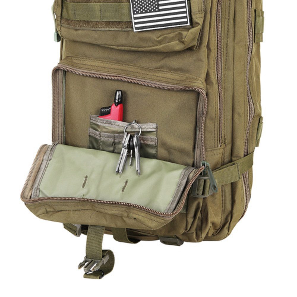 Trizand Wanderrucksack XL-Militärrucksack Freizeitrucksack (Set, 1-tlg., 38 Liter), belastbar bis 20 kg perfekt für Outdoor, Wandern, Schule oder Survival