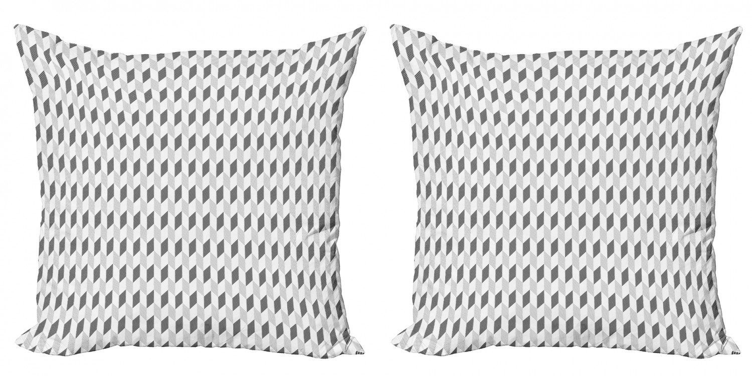 Kissenbezüge Modern Accent Doppelseitiger Digitaldruck, Abakuhaus (2 Stück), Geometrisch Zick-Zack-Herringbone