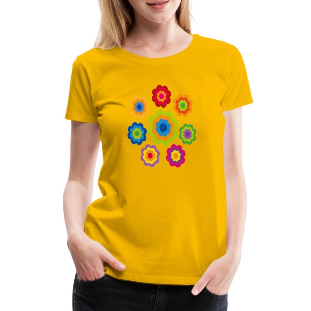 Spreadshirt T-Shirt 70er Jahre Hippie Flower günstig online kaufen