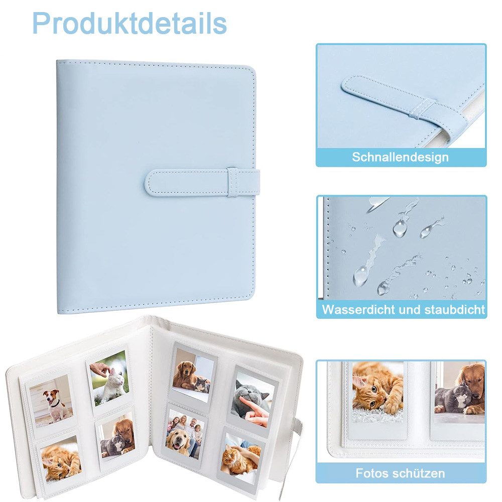TUWENA Fotoalbum Fotoalbum mit 256 Taschen für Fujifilm Instax Film Polaroid Fotos