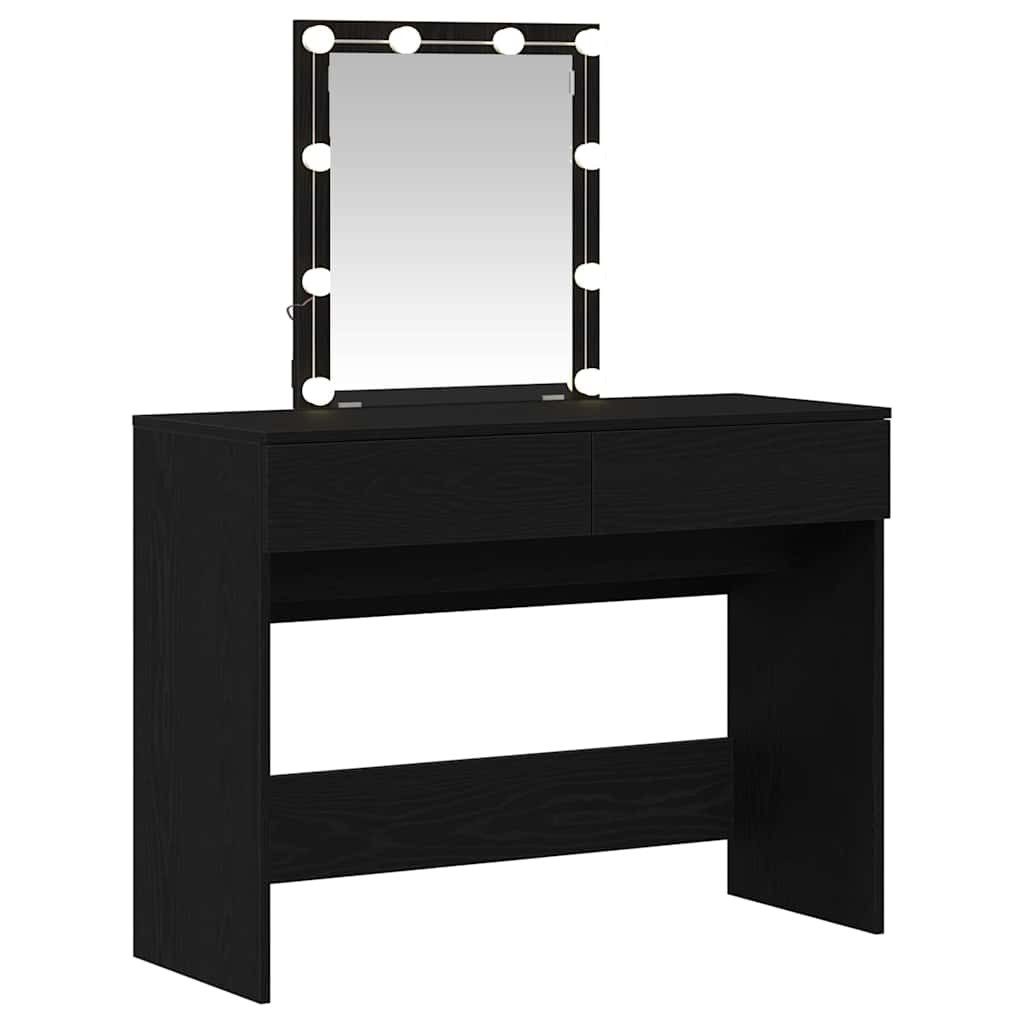 vidaXL Schminktisch Schminktisch Schwarz Eichen-Optik 100 x 40 x 130 cm (1-St)