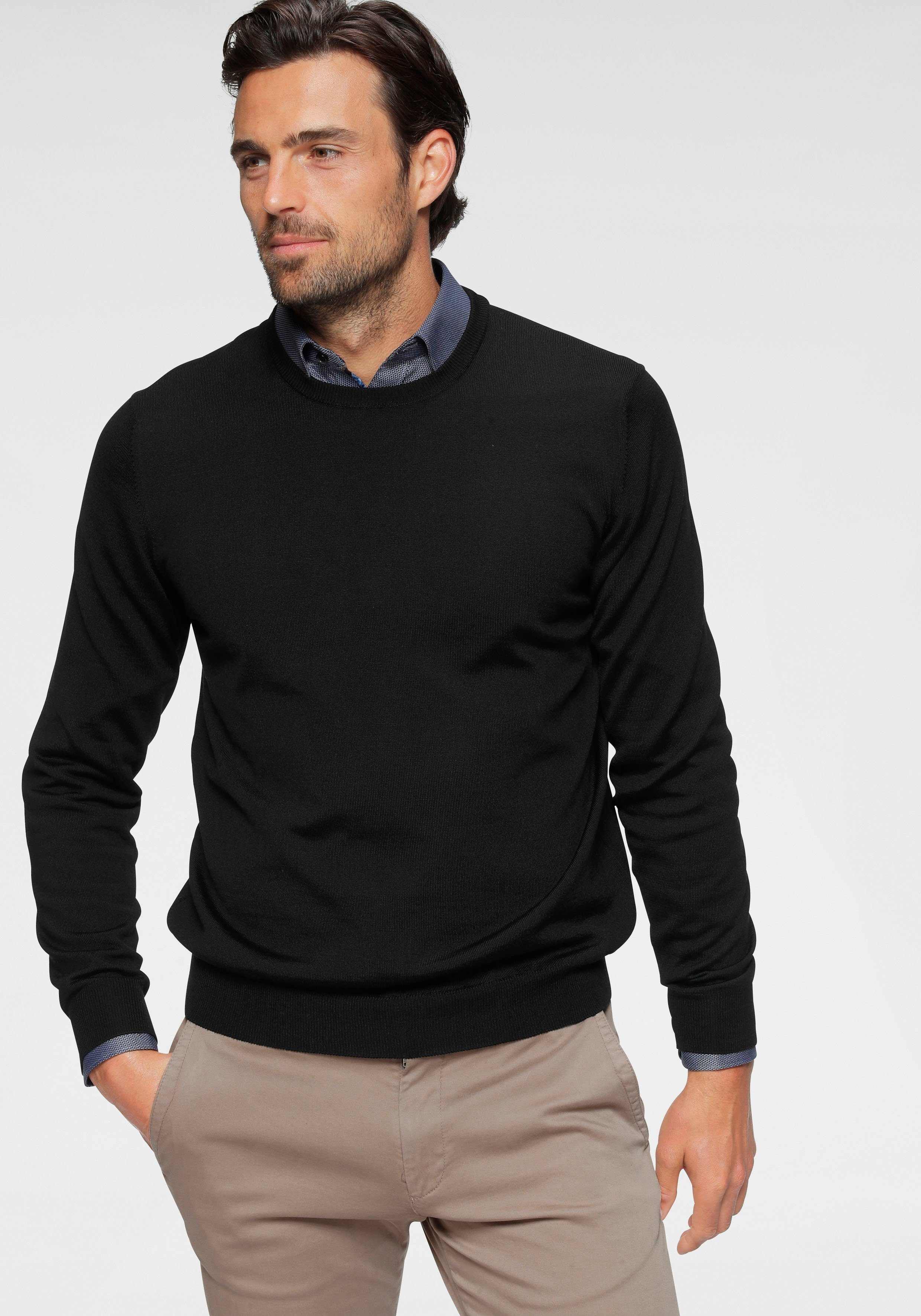 Rundhalspullover OLYMP Strick Casual