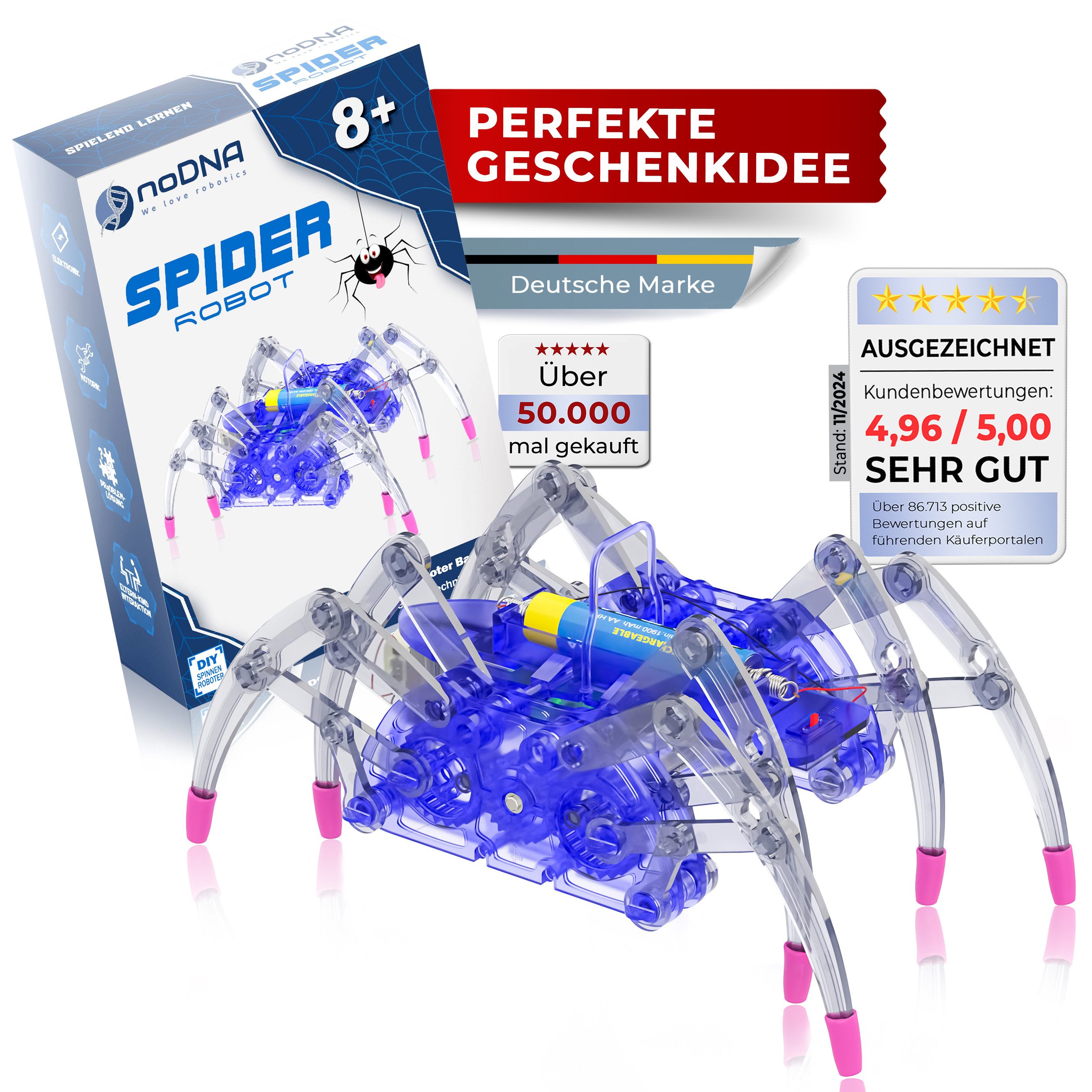 noDNA We love robotics Robotertier SpiderRobot, ab 8 Jahren, DIY, laufender günstig online kaufen