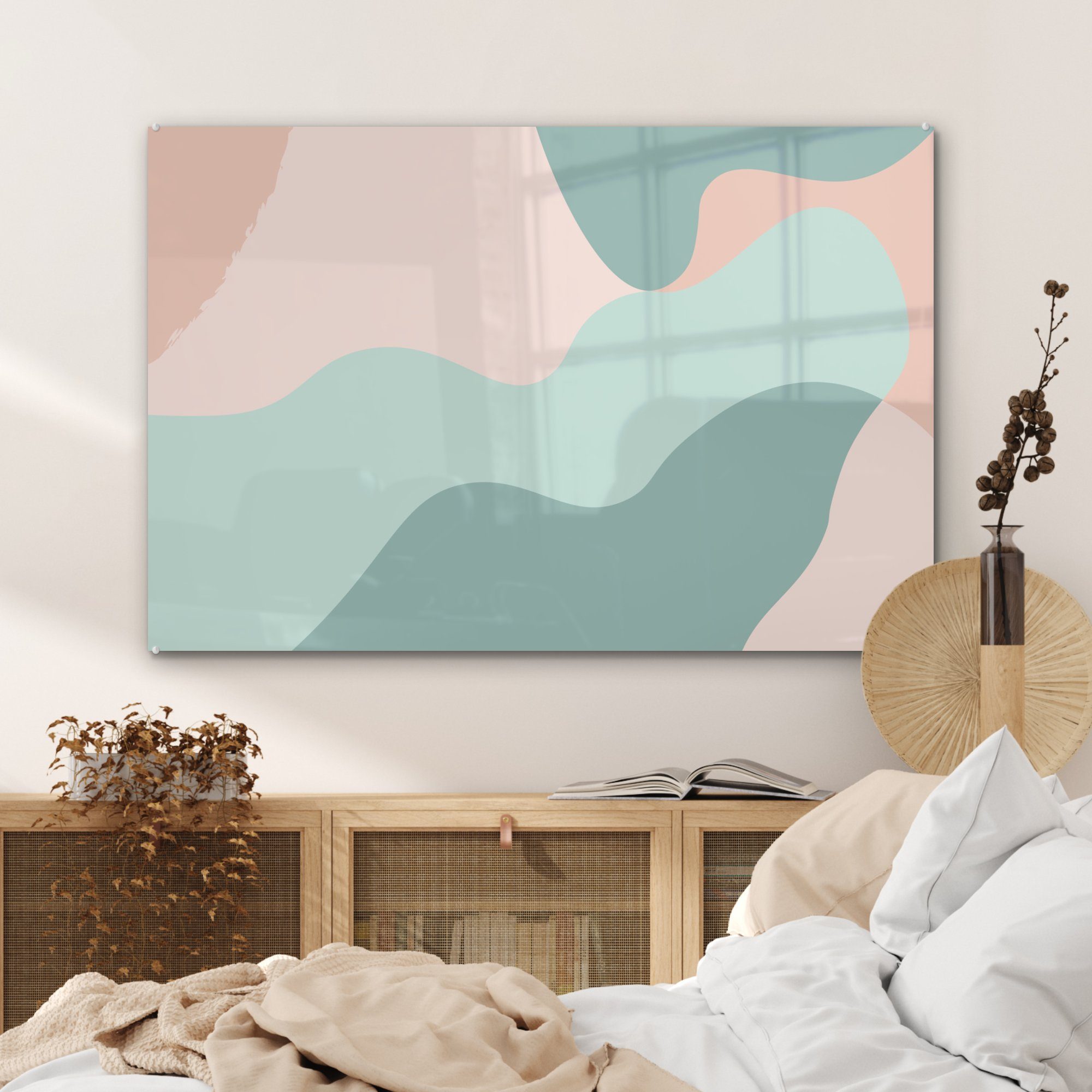 Acrylglasbilder MuchoWow - Abstrakt, Acrylglasbild (1 & Formen Wohnzimmer St), - Sommer Schlafzimmer