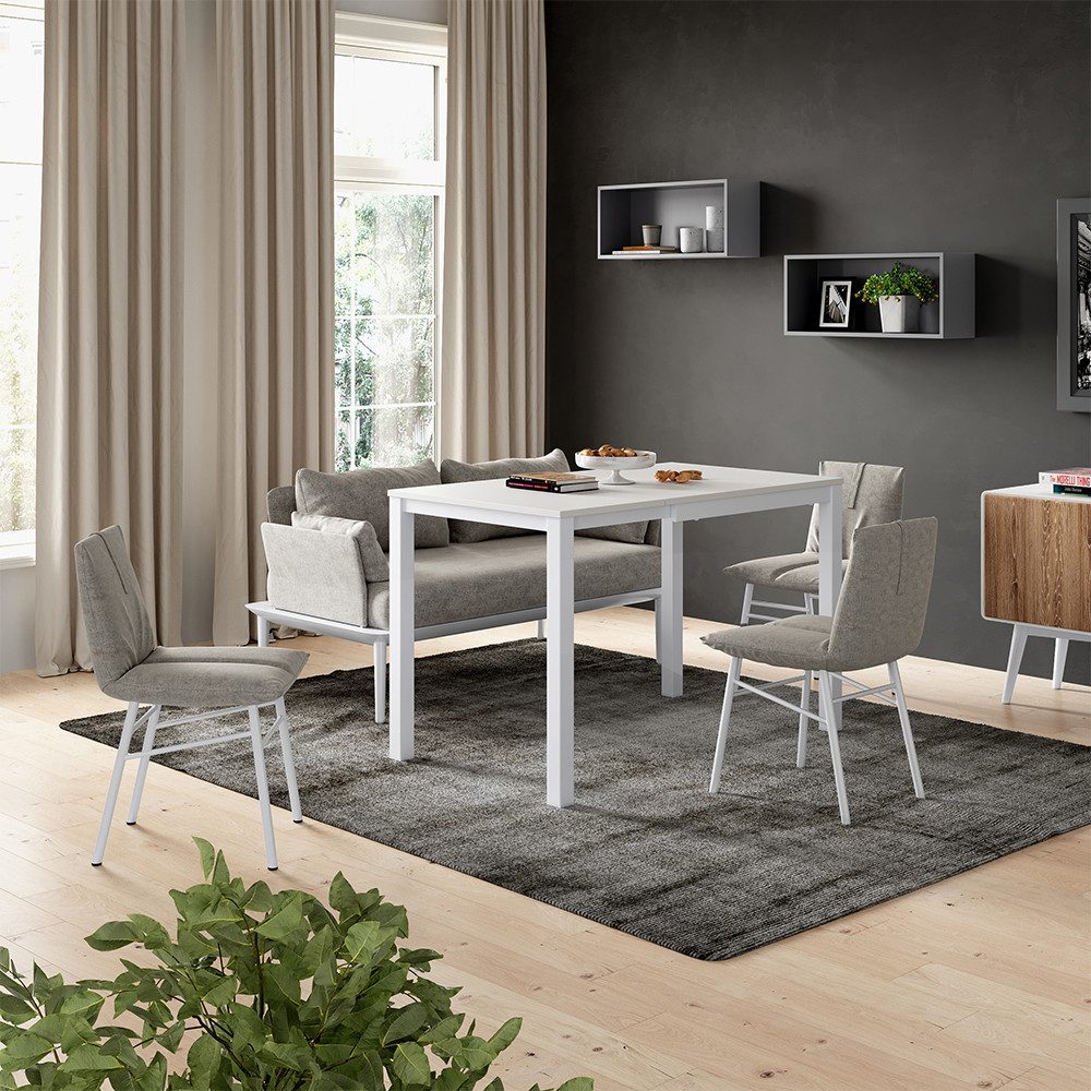 Vicco Esstisch Granny, Weiß, 120 x 70 cm ausziehbar günstig online kaufen