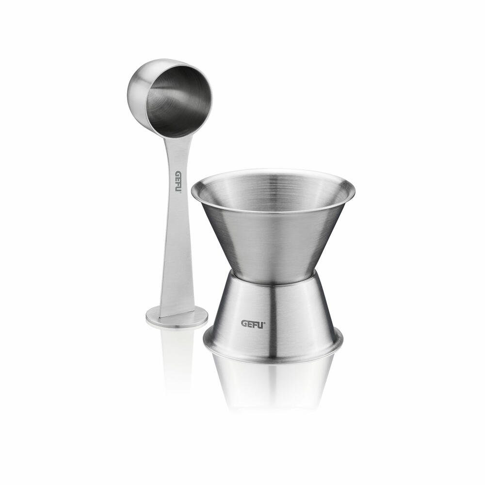 GEFU Messlöffel Trichter und Kaffeemaß-Set Conscio, Edelstahl, für Conscio-Kapseln