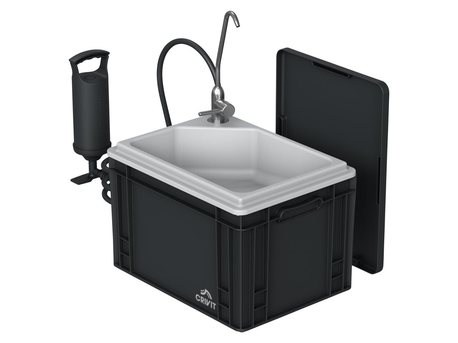 crivit Campingtoilette Crivit Mobiles Waschbecken mit Handpumpe Eurobox