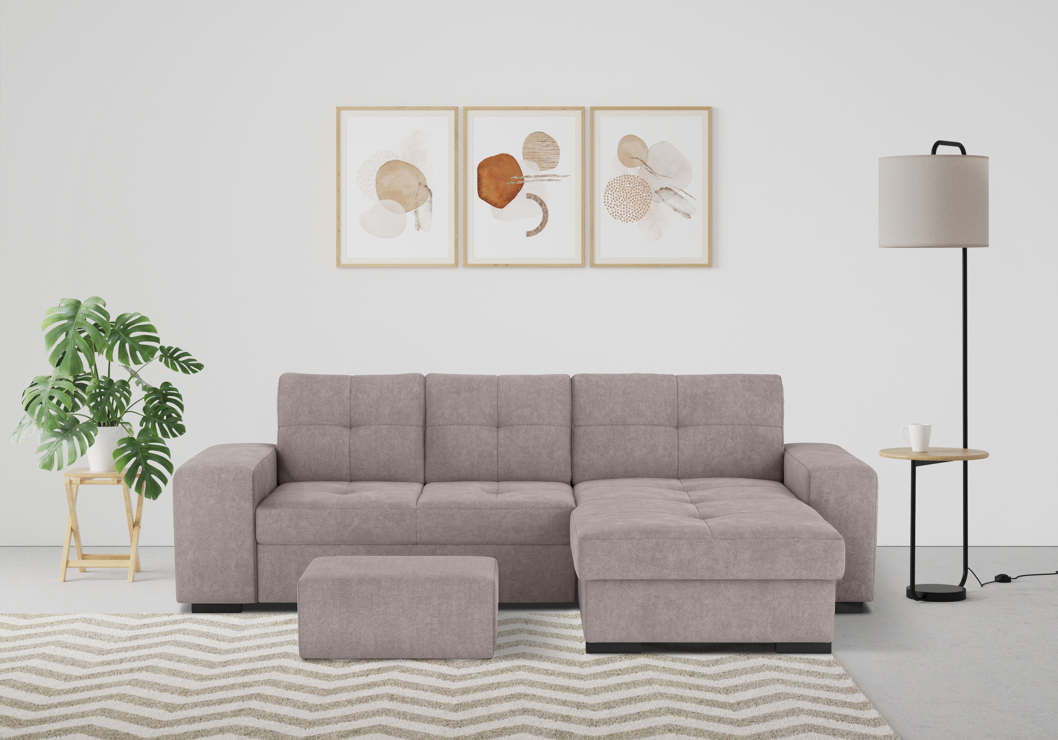 COTTA Ecksofa Mattina L-Form, mit Hocker, günstig online kaufen