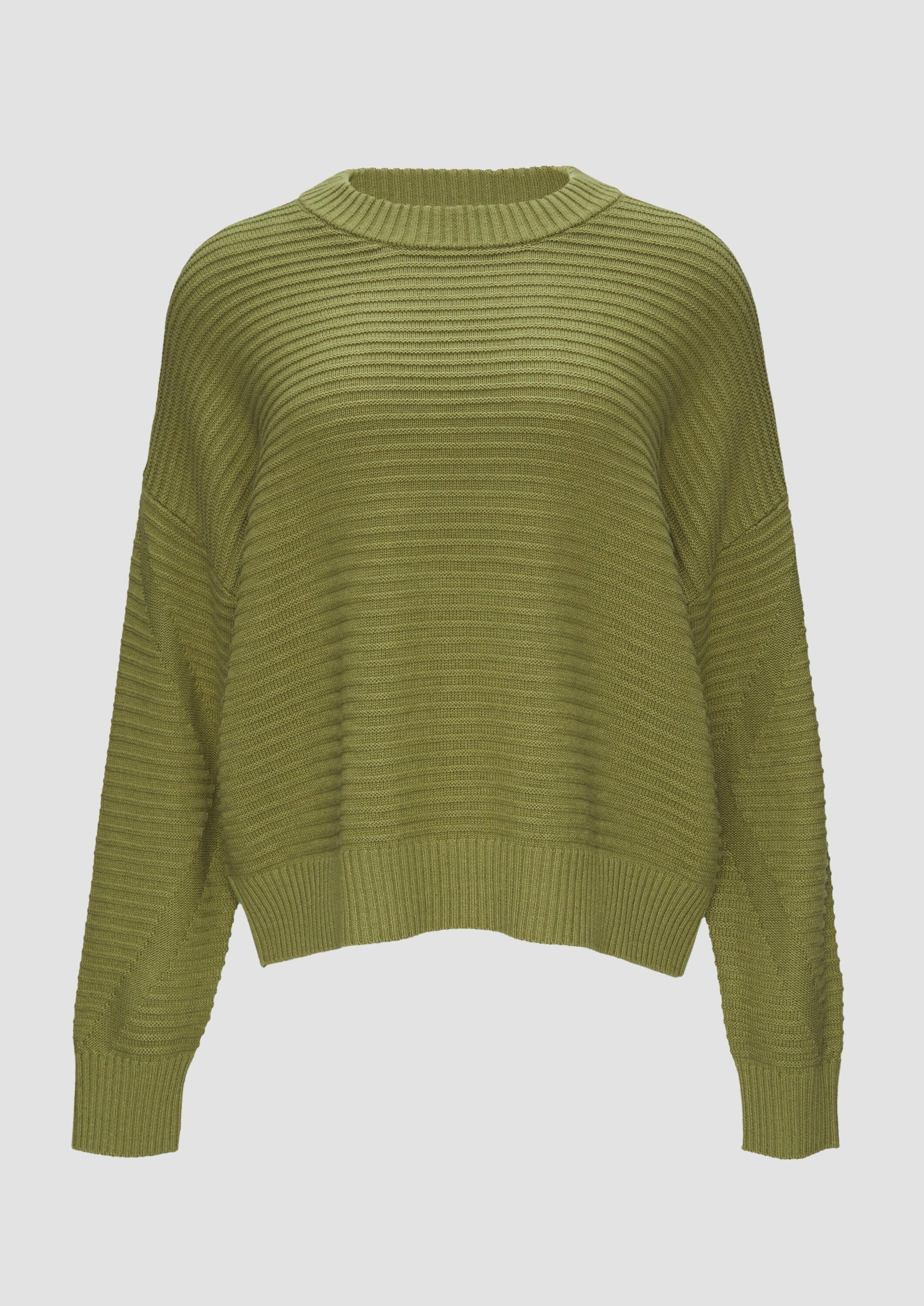 s.Oliver Longpullover Strickpullover Oversized Strickpullover mit Ottoman-Struktur
