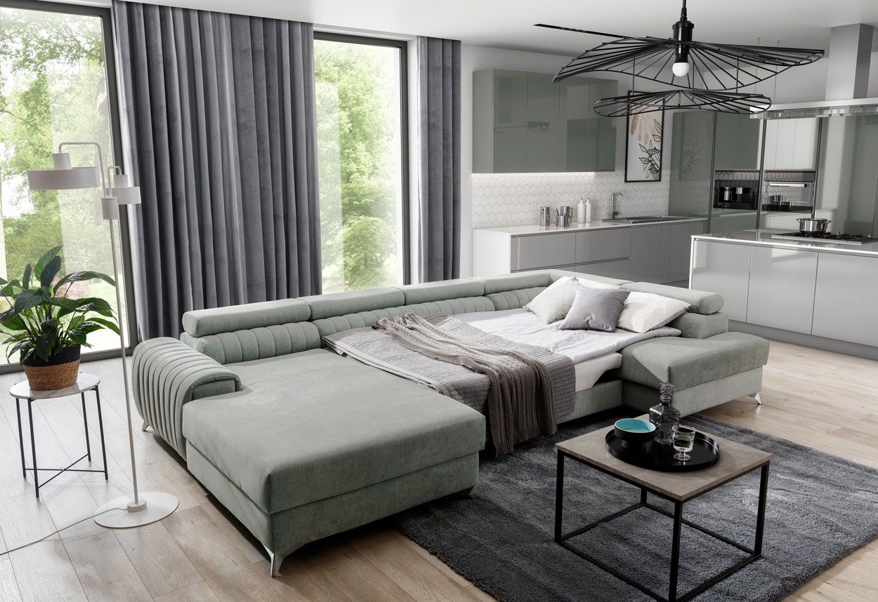 WOHNKLUSIV Wohnlandschaft Wohnlandschaft Cremona mit Schlaffunktion und Bettkasten, mit Schlaffunktion