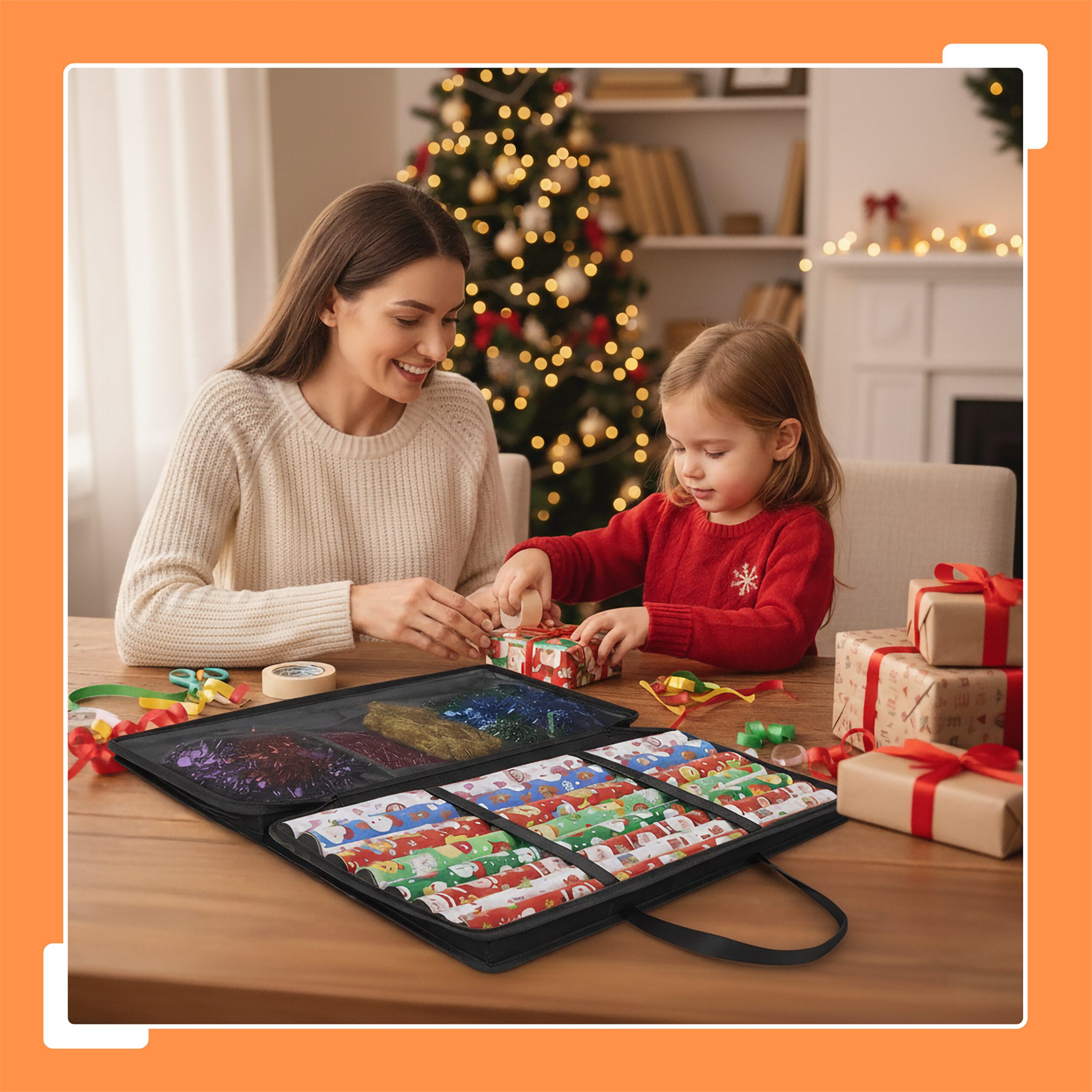 relaxdays Aufbewahrungsbox Geschenkpapier Aufbewahrung, schwarz günstig online kaufen