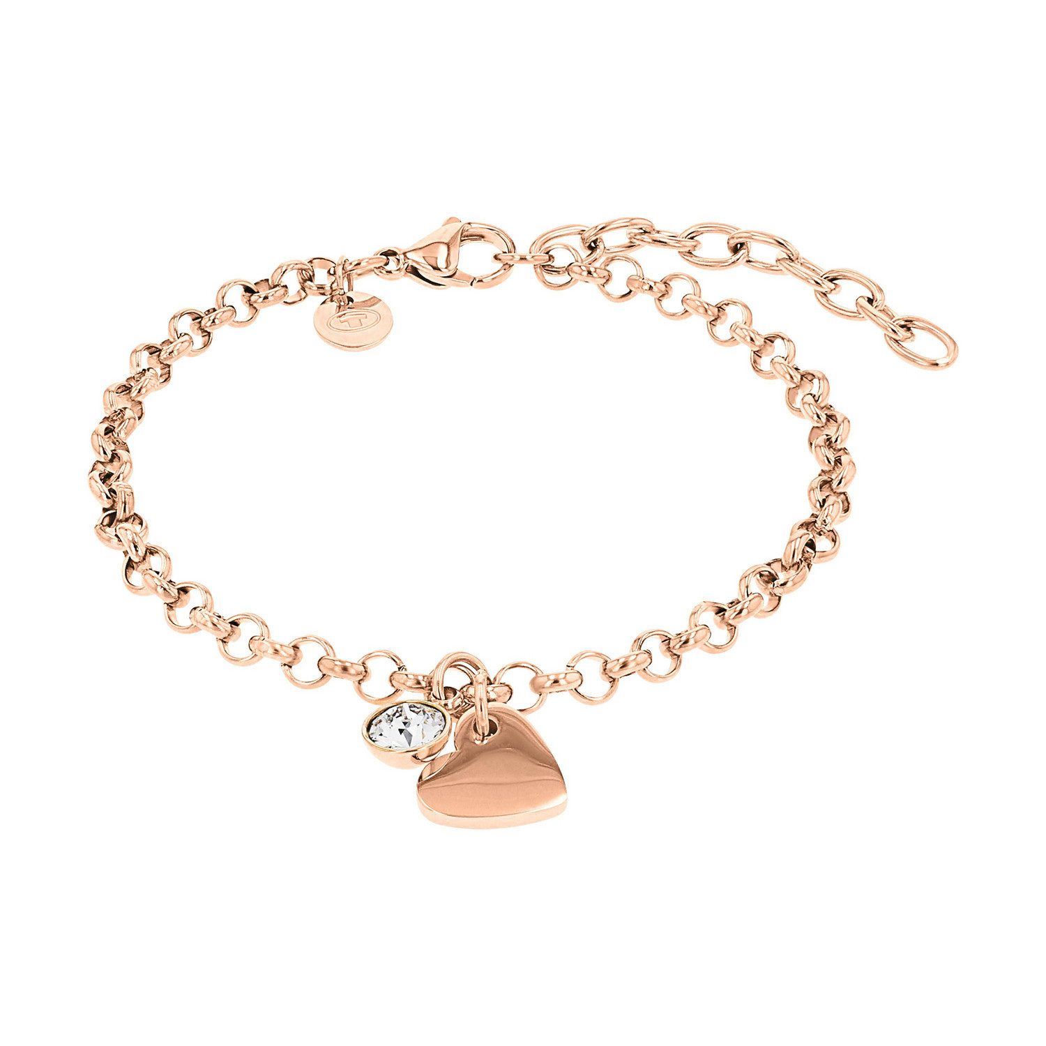 TOM TAILOR Armband Schmuck Geschenk Edelstahl Herz, mit Kristallglas