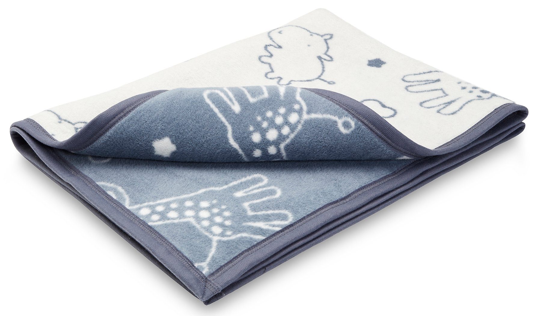 Babydecke Giraffe Hippo, Safari-Design mit Giraffen & Nilpferden, 75x100 cm günstig online kaufen