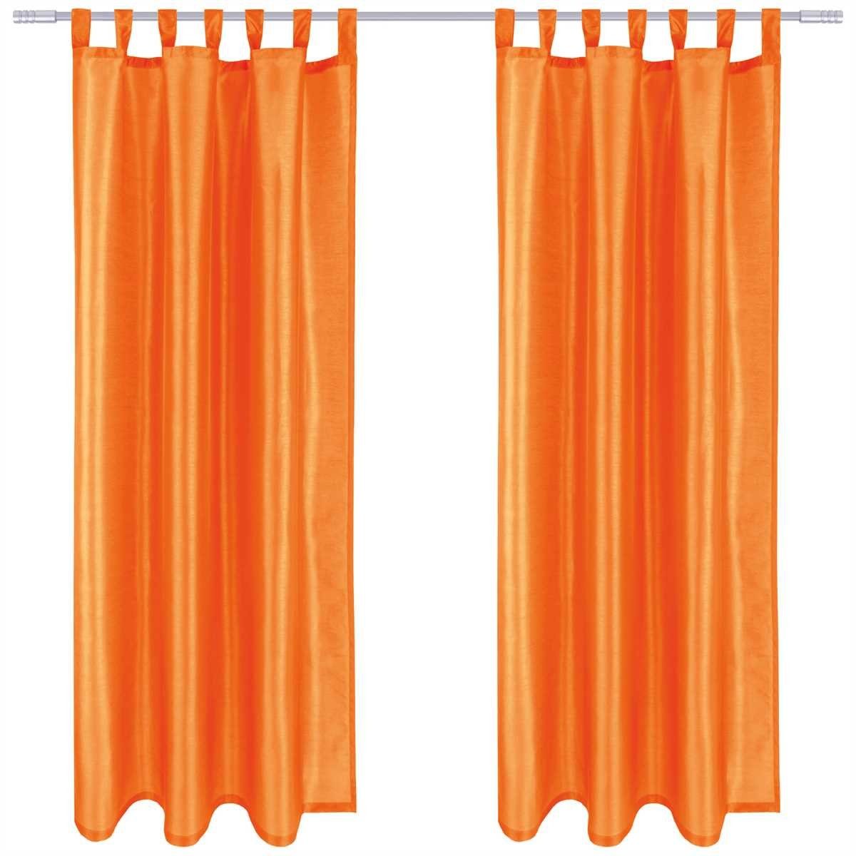 Vorhang, Arsvita, Schlaufen (2 St), blickdicht, Microfaser, Blickdichter Dekoschal mit Schlaufen (Schlaufenschal), Fertiggardine Alessia in vielen Größen und Farben Orange