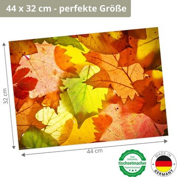 Platzset, Tischsets I Platzsets - Herbst - Bunte Herbstblätter, Tischsetmacher, (aus Naturpapier in Aufbewahrungsmappe, 12-St., 44 x 32 cm / bunt), Made in Germany