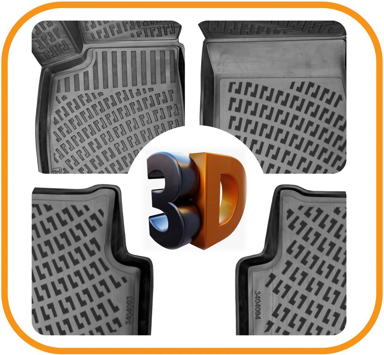ELMASLINE Auto-Fußmatten Gummi (4 St), für HYUNDAI IONIQ 5 (2020-2024) - 3D  Gummimatten - Zubehör - Hoher Rand, (2020, 2021, 2022, 2023, 2024)