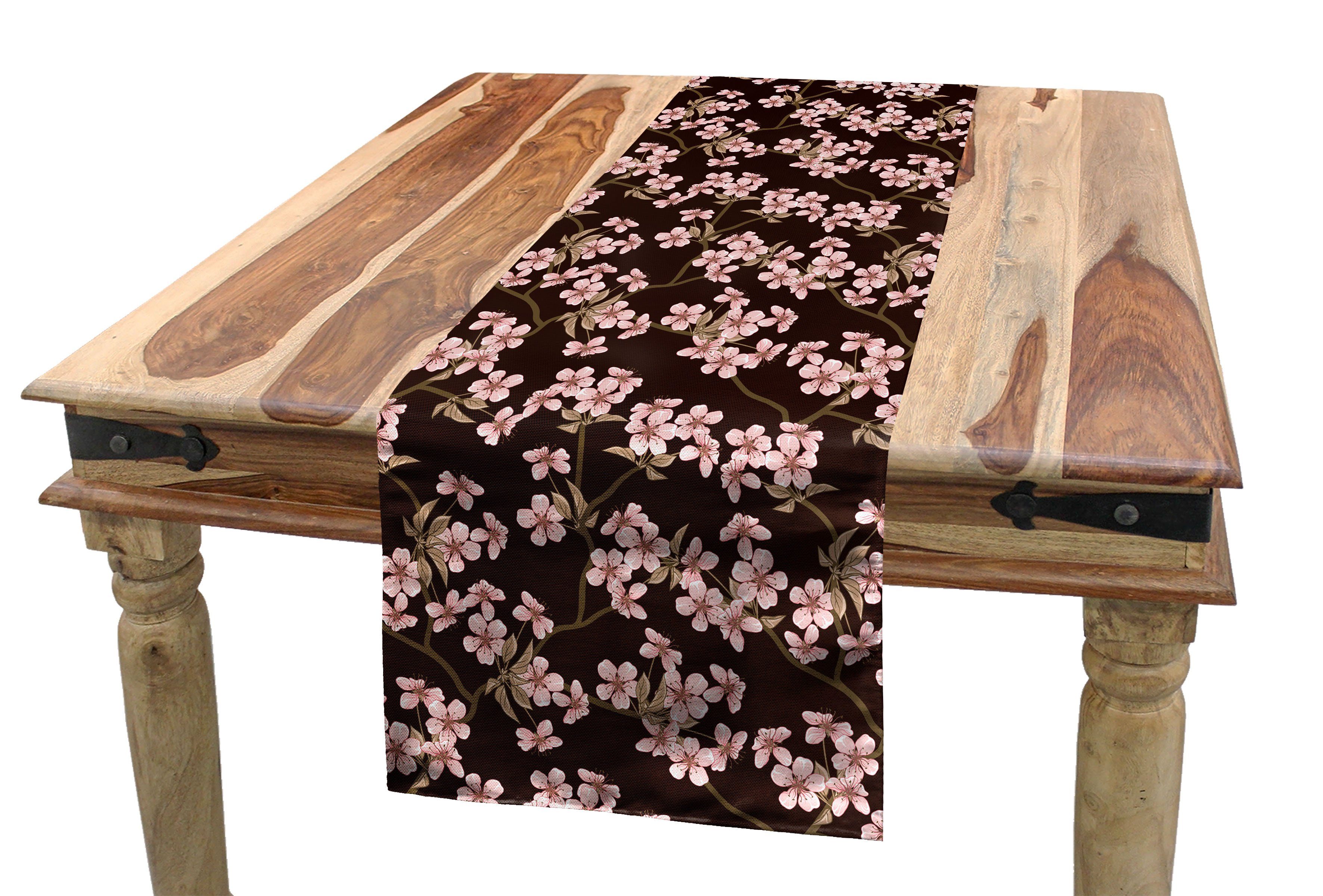 Abakuhaus Tischläufer Esszimmer Küche Japanischer Tischläufer, Dekorativer Kirschblüte Rechteckiger Garten