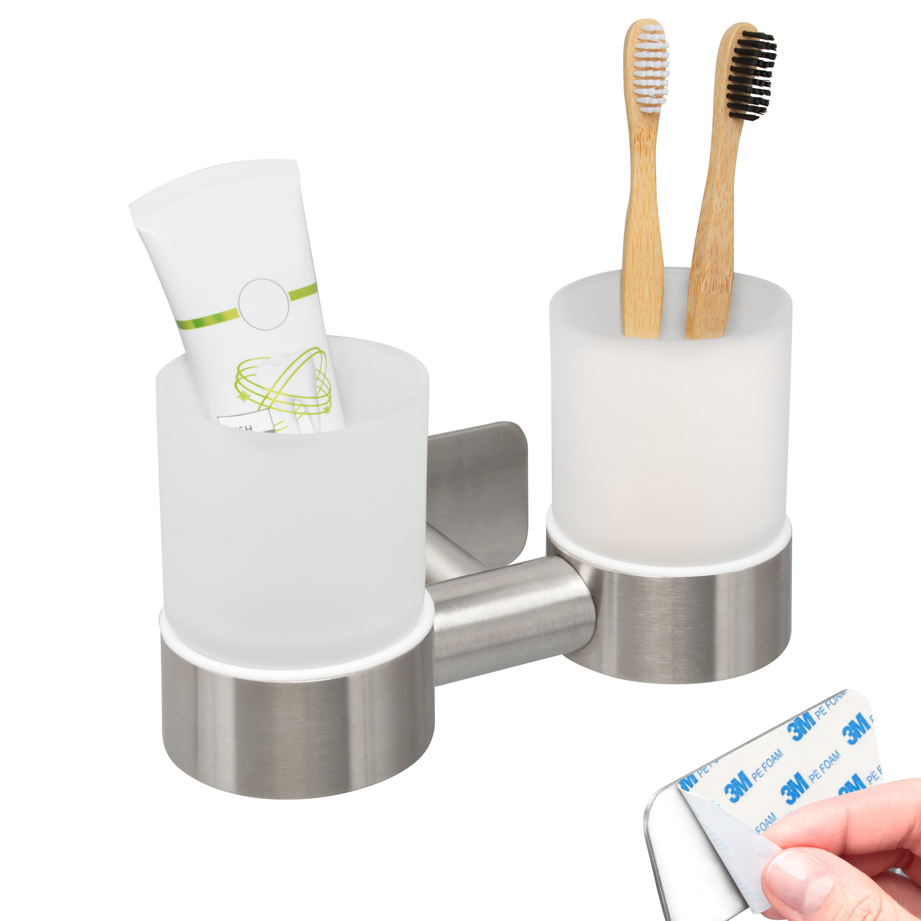 bremermann Zahnputzbecher Bad-Serie PIAZZA TAPE - mit Klebepad aus Glas und günstig online kaufen