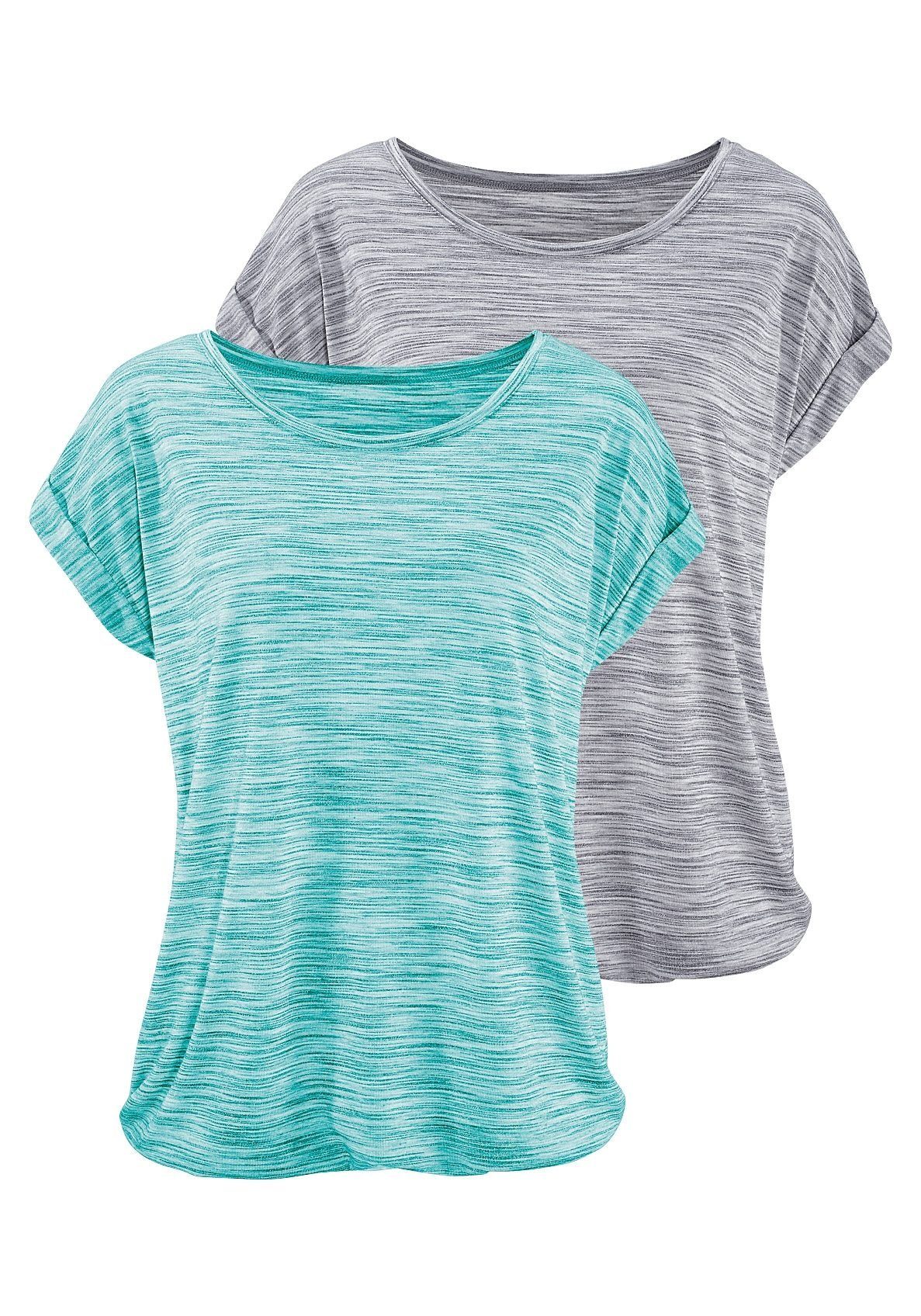 Beachtime Kurzarmshirt mit Struktureffekt (2er-Pack) aus günstig online kaufen
