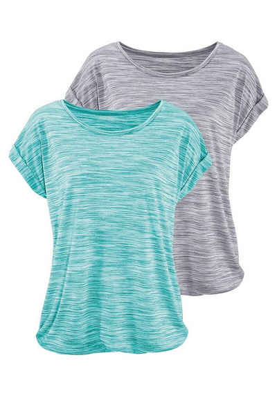 Beachtime T-Shirt (2er-Pack) mit farbigem Struktureffekt