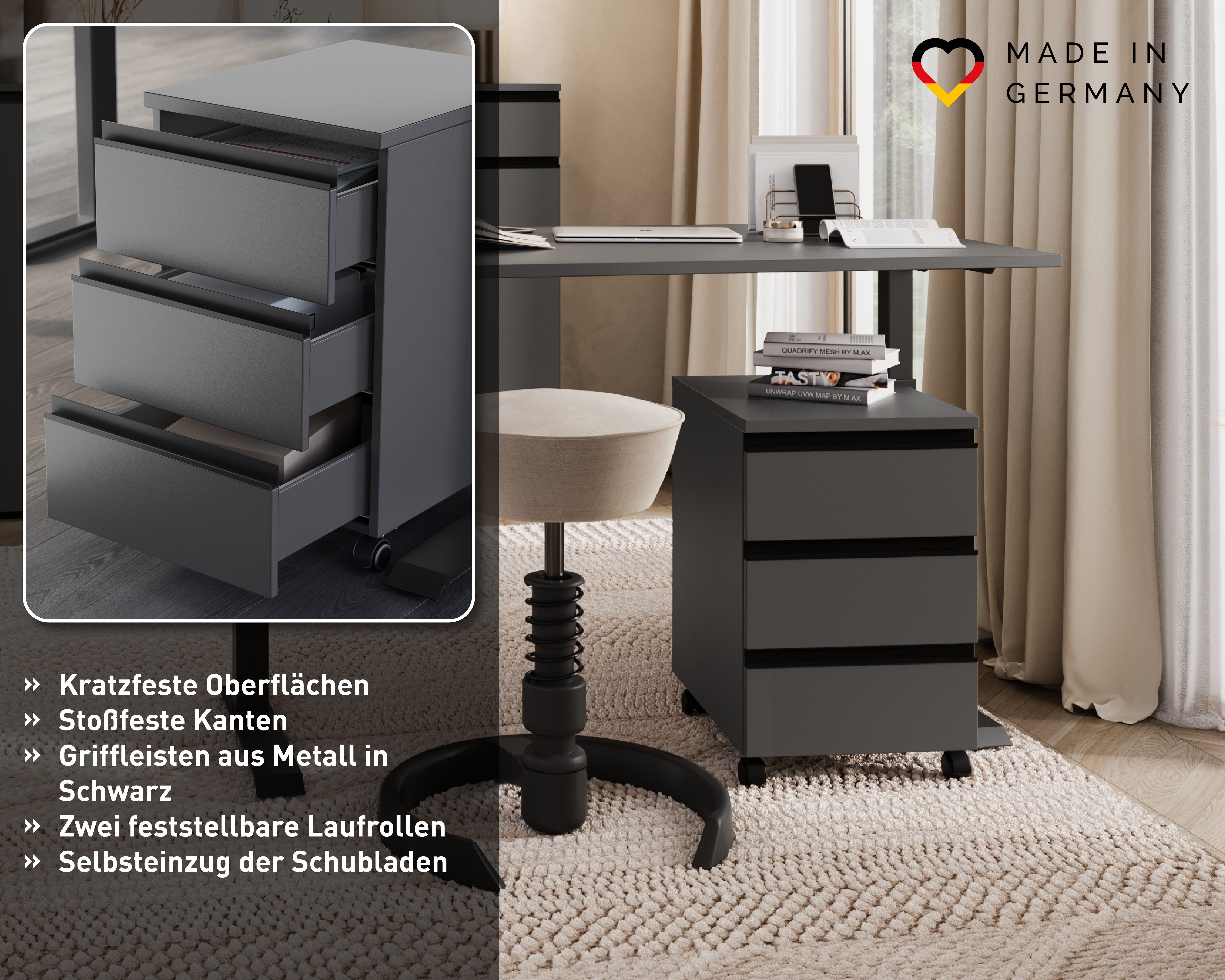 GERMANIA Rollcontainer GW-Agenda Rollcontainer, mit abschließbarer Schublade