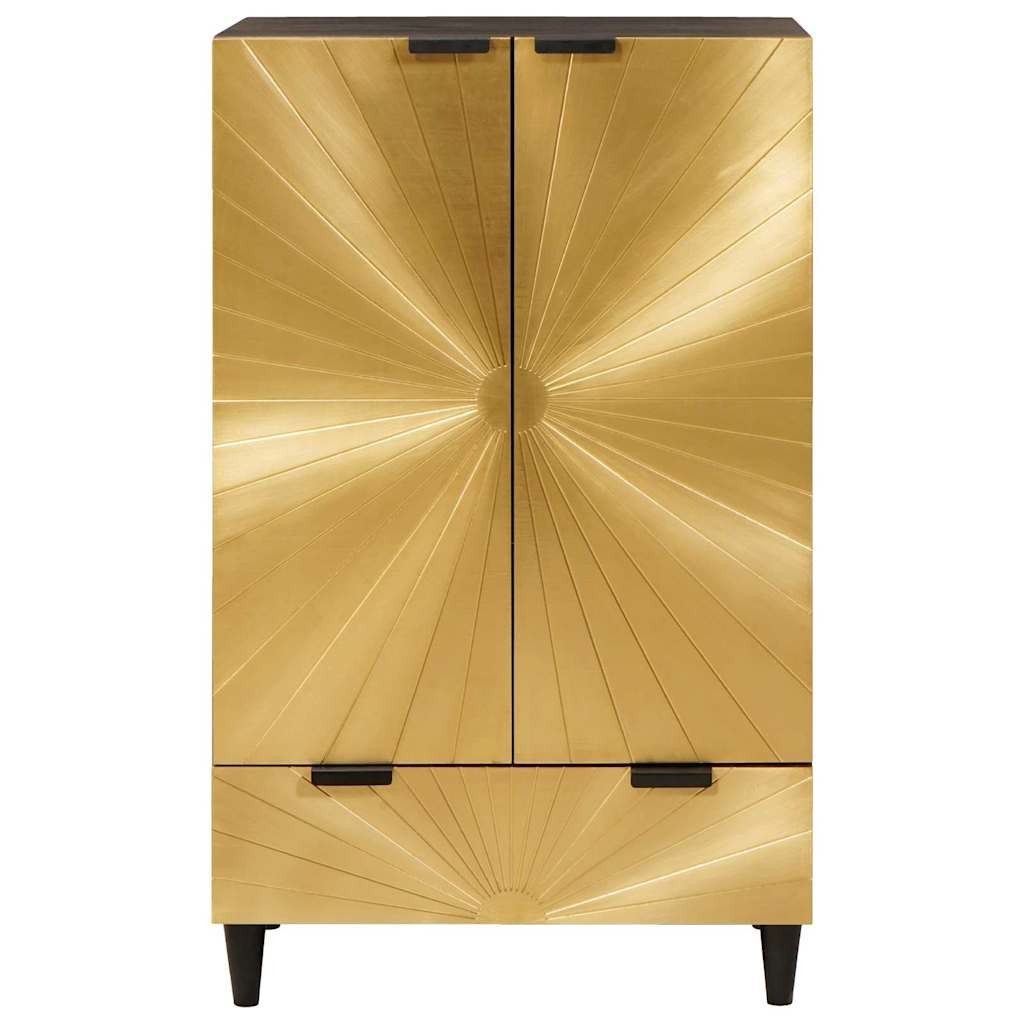 vidaXL Beistellschrank Seitenschrank Schwarz und Gold 60 x 33,5 x 100 cm (1-St)