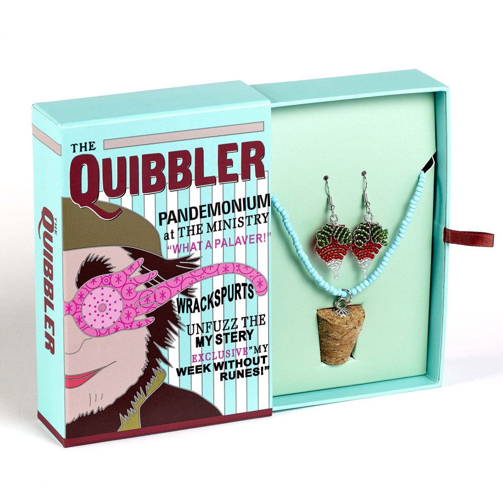 The Carat Shop Ohrring-Set Harry Potter: Quibbler Luna-Perlenkette mit Korkanhänger und Rettich-O