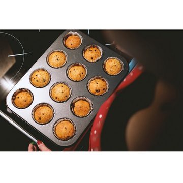 Homewit Backform »12 Mulden Muffinbackform«, (Set 1-tlg), 35x26.5x3 cm Muffinform für 12 Muffins