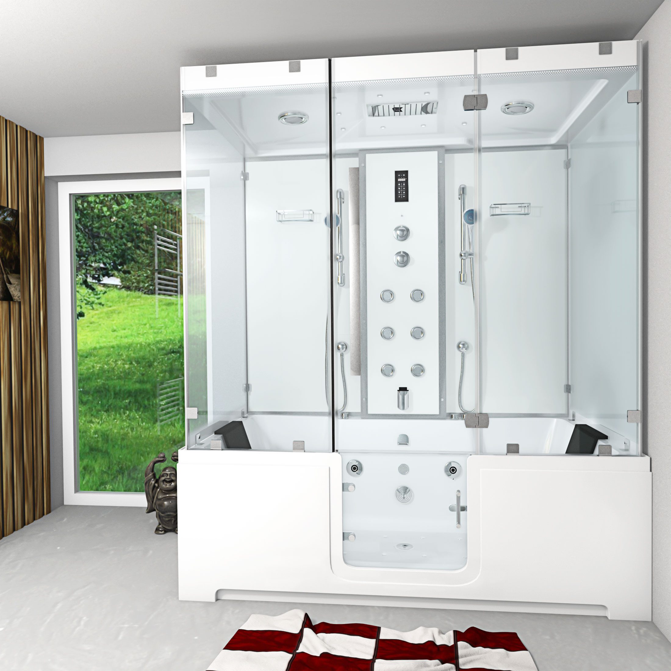 AcquaVapore Grossraumdusche Kombination Badewanne Dusche K88-WS-EH-C-ALL Du günstig online kaufen