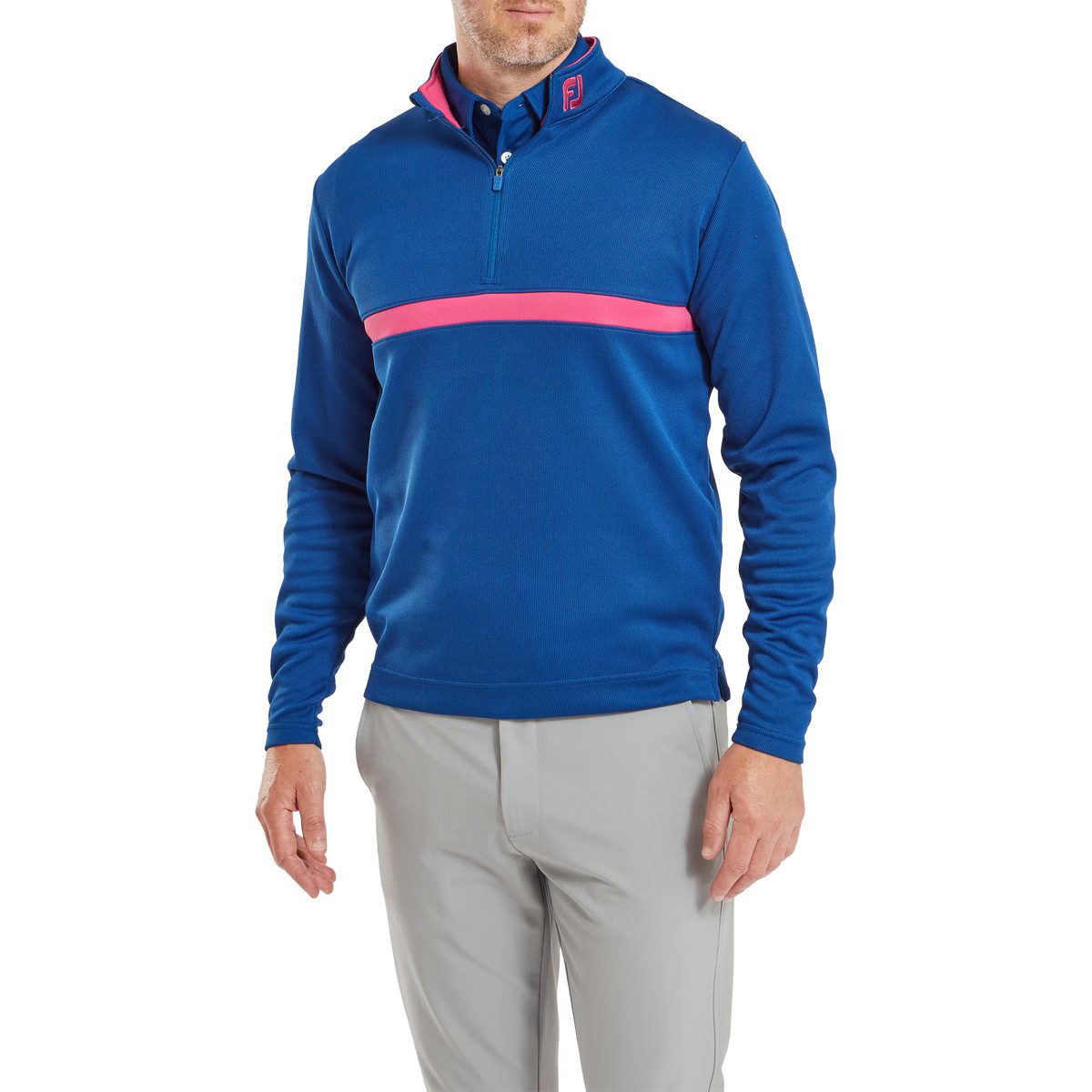 FOOTJOY Longsweatshirt FootJoy Midlayer Performance Blau/Rosa Herren