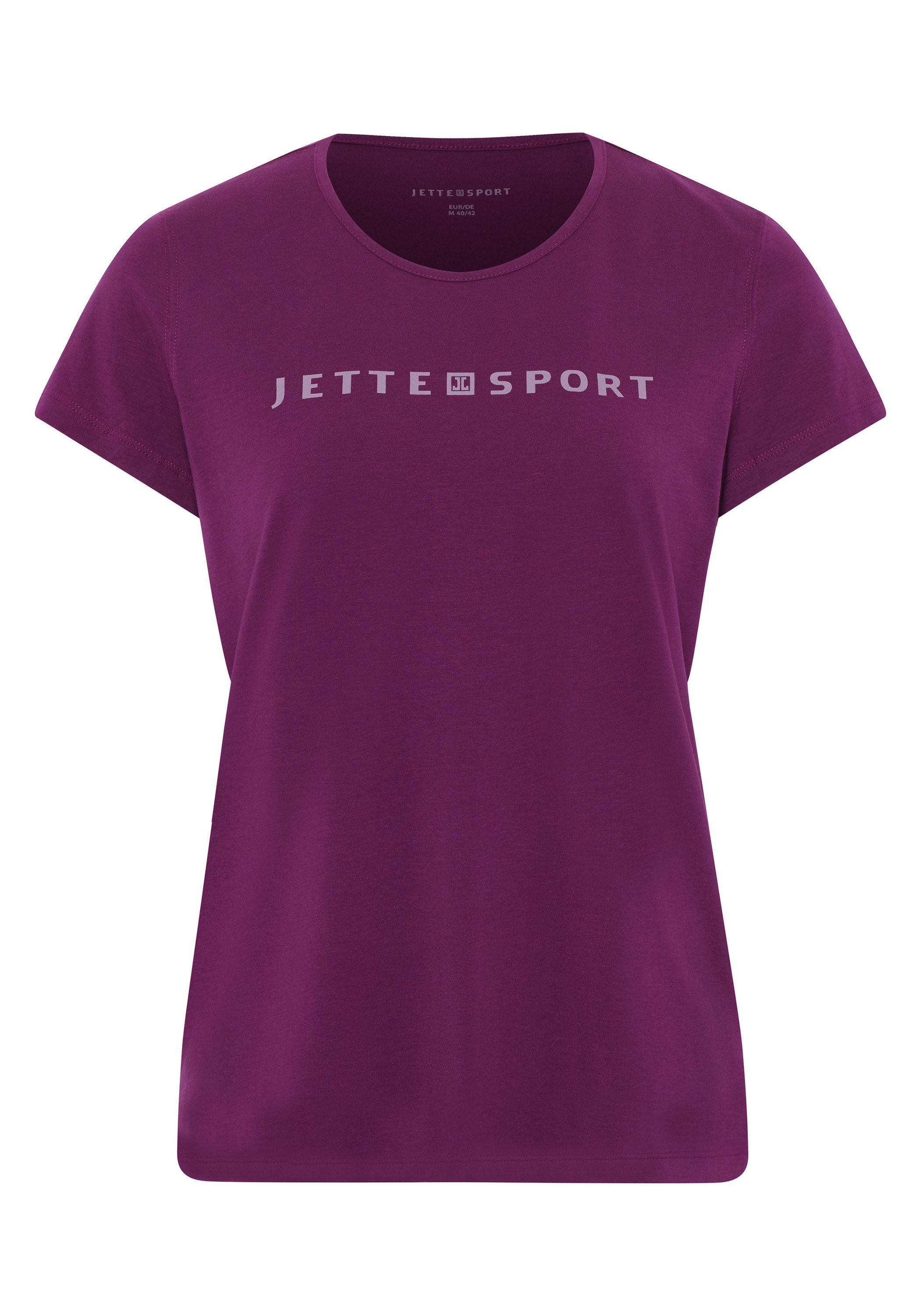 JETTE SPORT Print-Shirt mit Label-Print 19-2524 Dark Purple