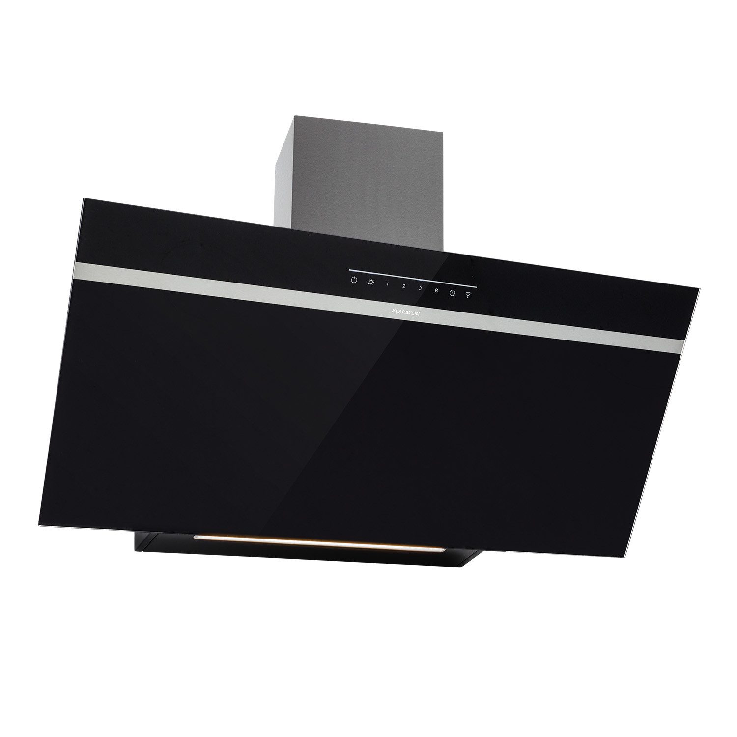 Klarstein Deckenhaube Ava Serie Ava 90 Dunstabzugshaube 90 cm Kopffrei WiFi A++ 515 m³/h Touch LED Abzugshaube kopffrei Abluft Umluft Wandhaube mit App & Booster