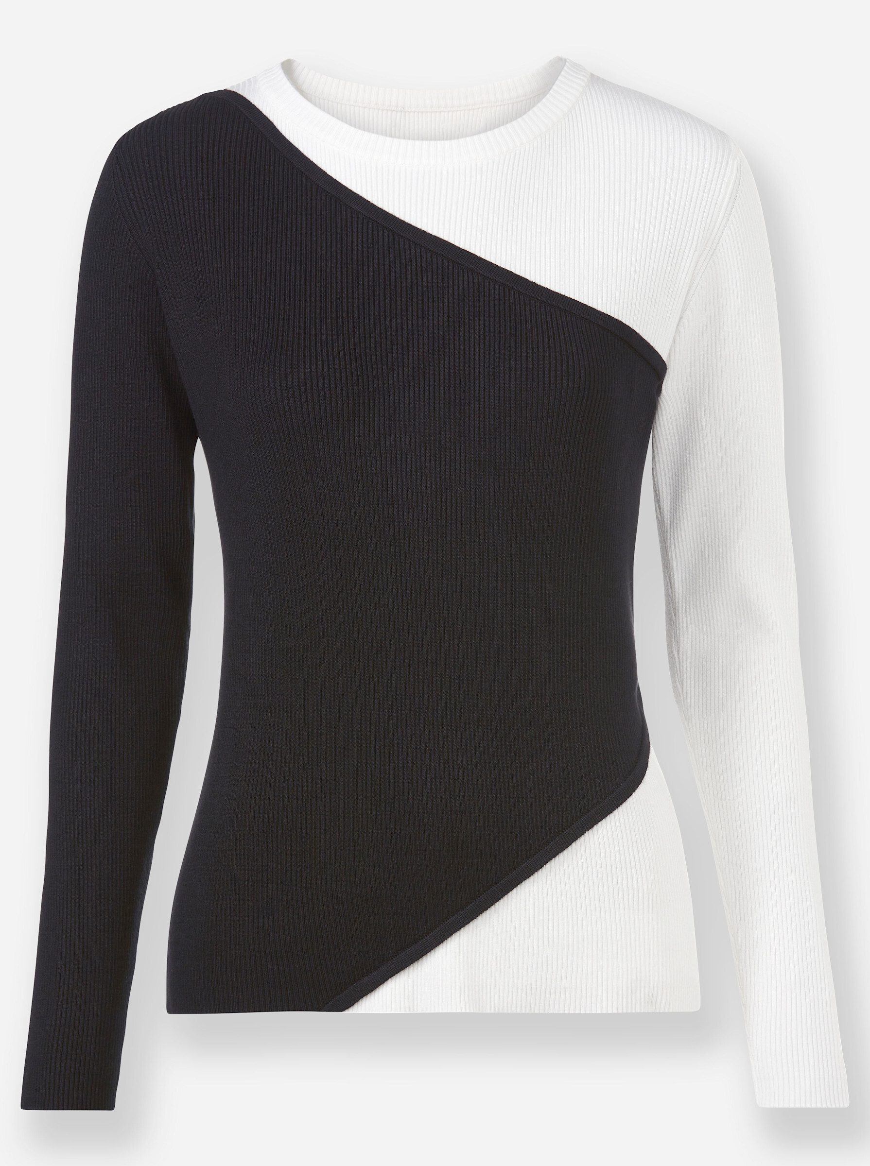 Strickpullover Pullover Langarm Rippoptik