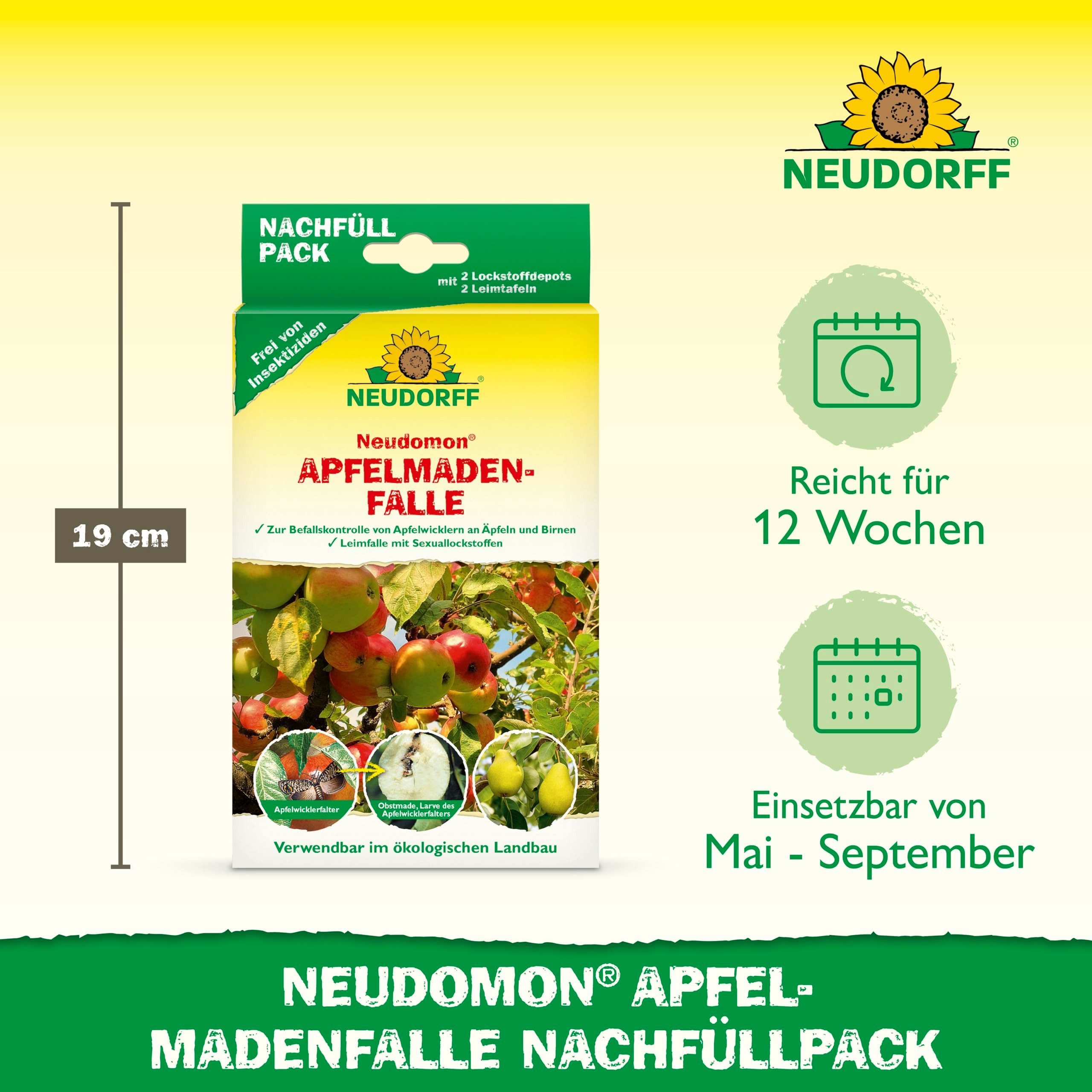Neudorff Klebefalle Neudomon ApfelmadenFalle Nachfüllpack 1 Stk., schützt Äpfel und Birnen vor Madenbefall