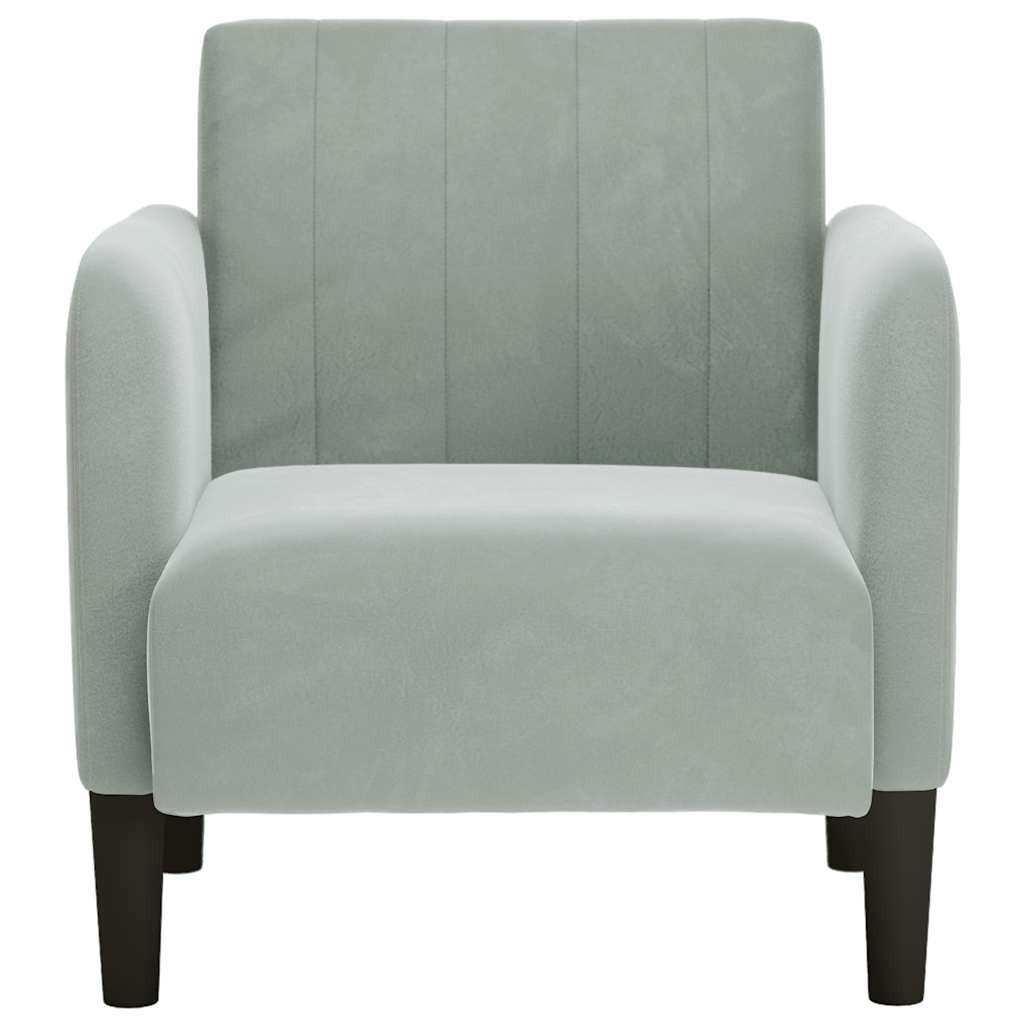 vidaXL Sessel, Sessel mit Armlehnen Hellgrau 54 cm Samt