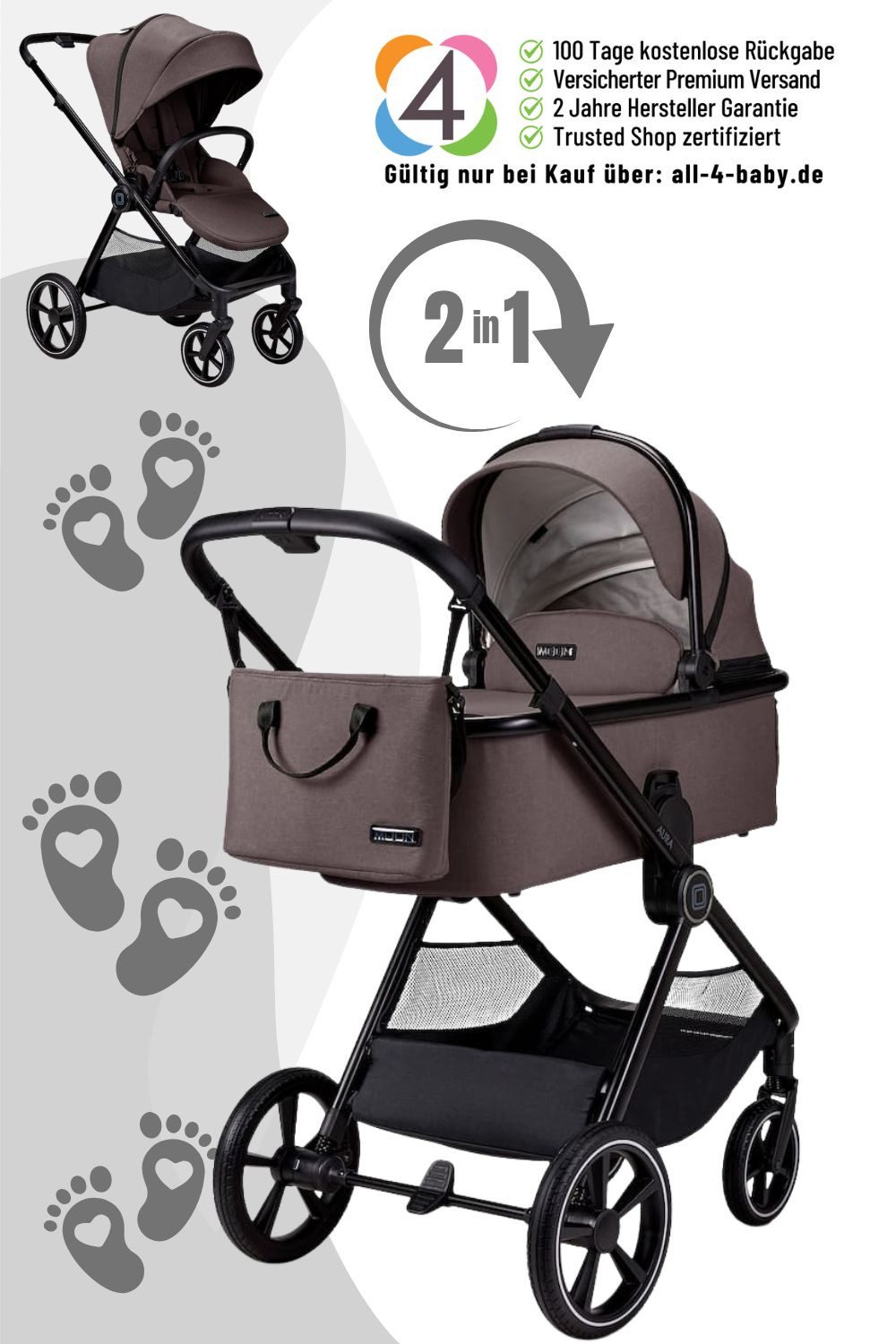 Moon Kombi-Kinderwagen Aura Komnikinderwagen