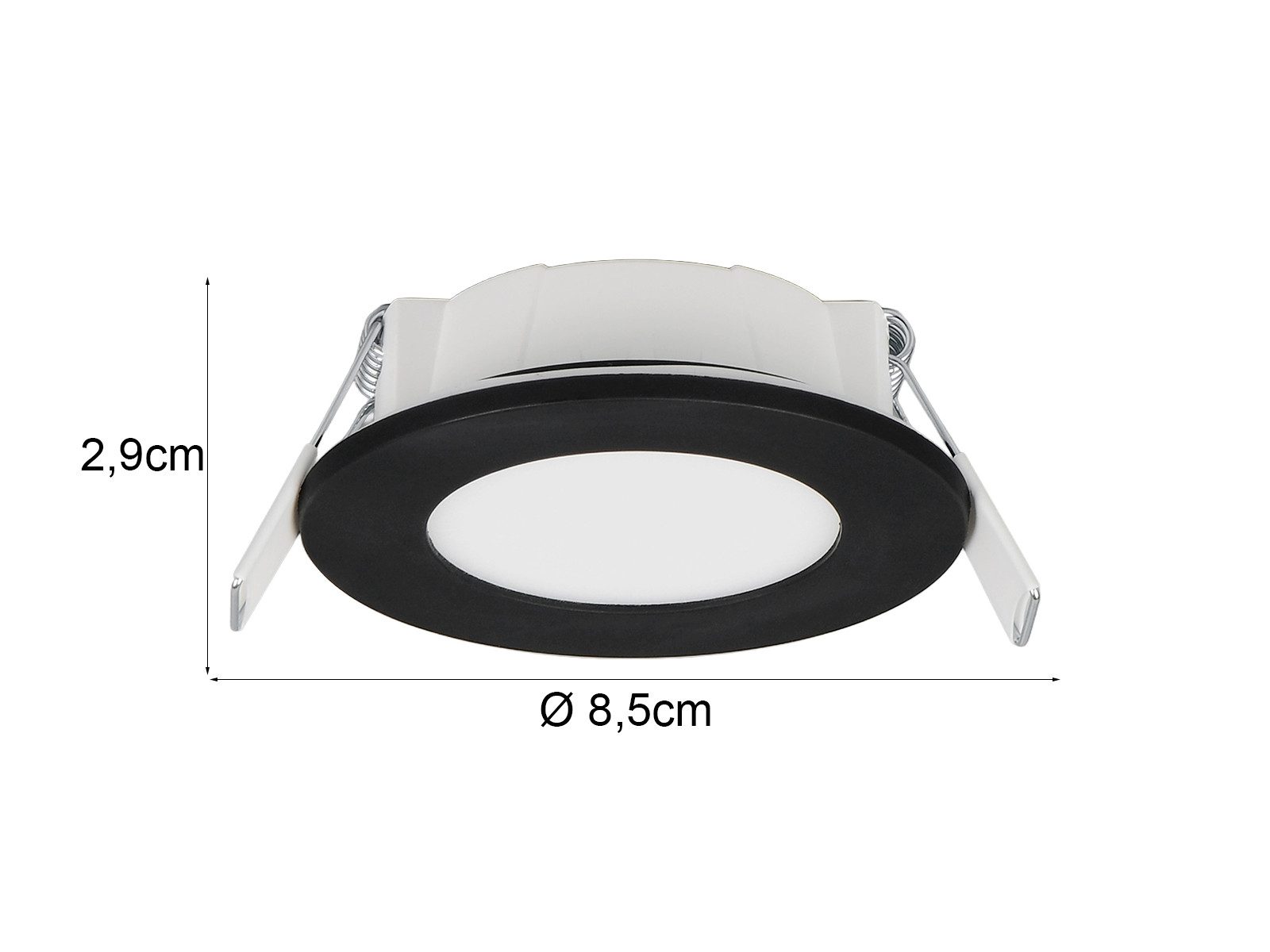 TRIO Leuchten LED Einbaustrahler flache Einbautiefe 230V ohne Trafo 8,5cm, Dimmbar, LED fest integriert, Warmweiß, Neutralweiß, Decken-Einbaustrahler flach-e Einbautiefe