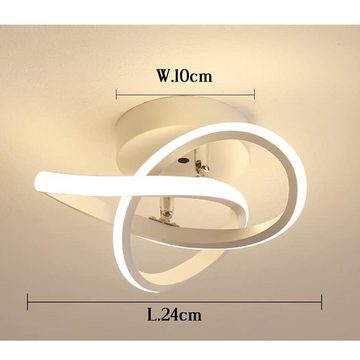 GelldG LED Deckenleuchte Lampe Decke LED Ringe Design Weiß Deckenleuchte warmes Licht