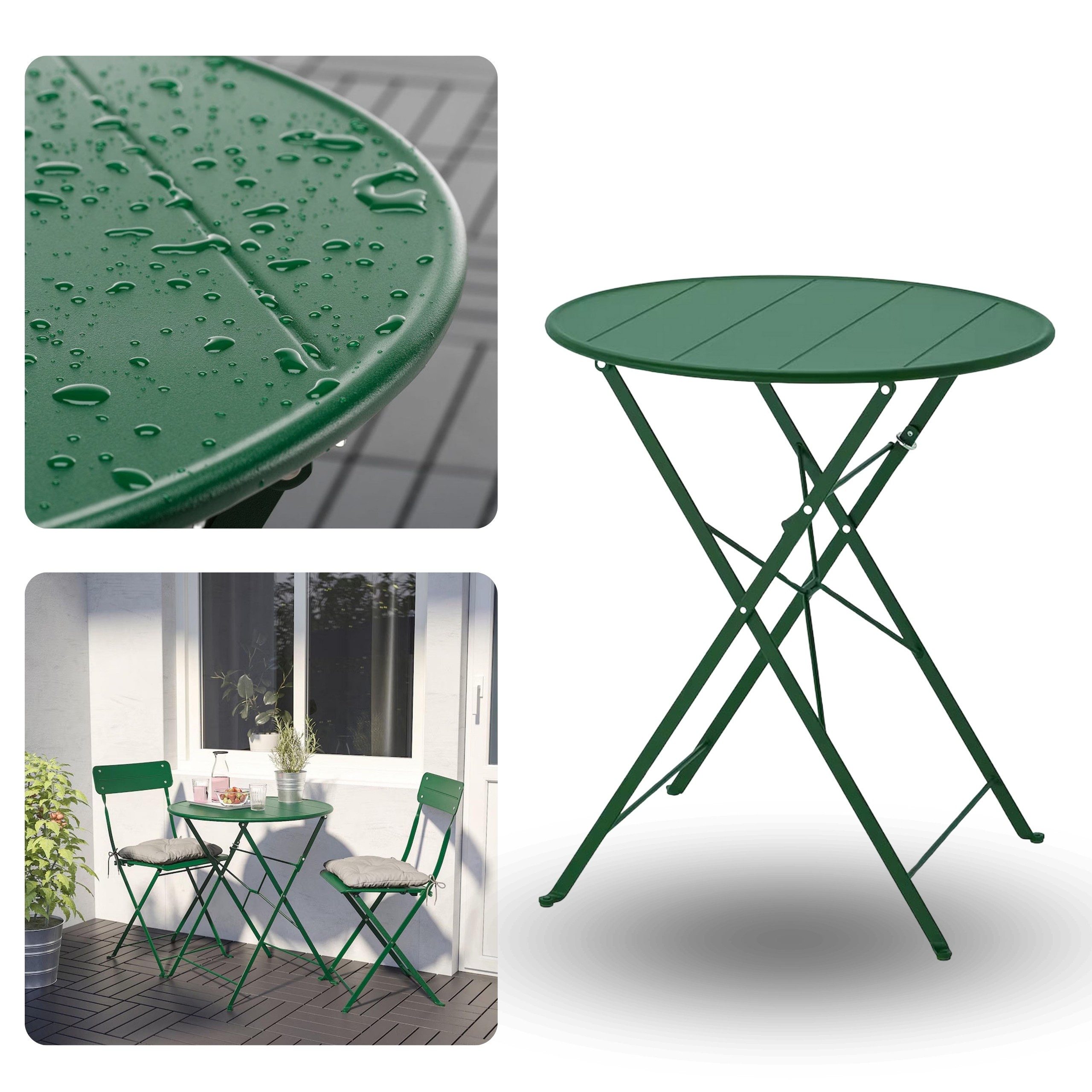 Sarcia.eu Gartenstuhl SUNDSÖ Grüner klappbarer Gartentisch 65 cm IKEA