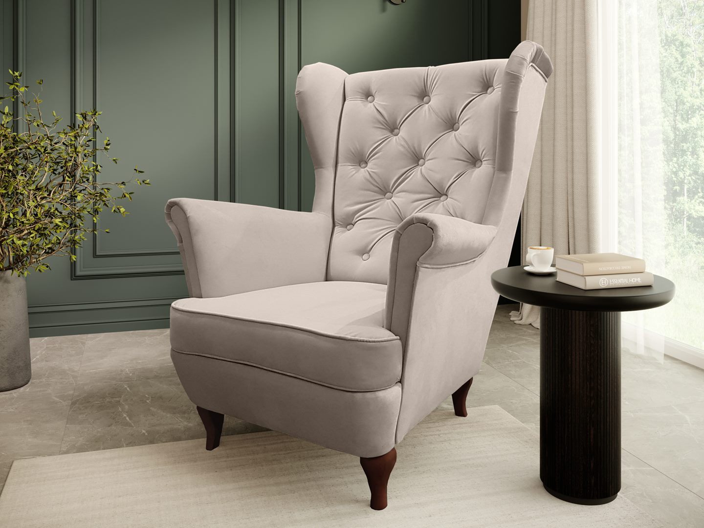Beautysofa Ohrensessel Sessel FALCO Chesterfield Wohnzimmersessel günstig online kaufen