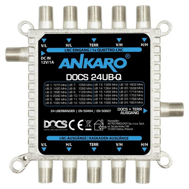 Ankaro »ANKARO ANK DOCS 24UB-Q Einkabelmultischalter Unica« SAT-Antenne