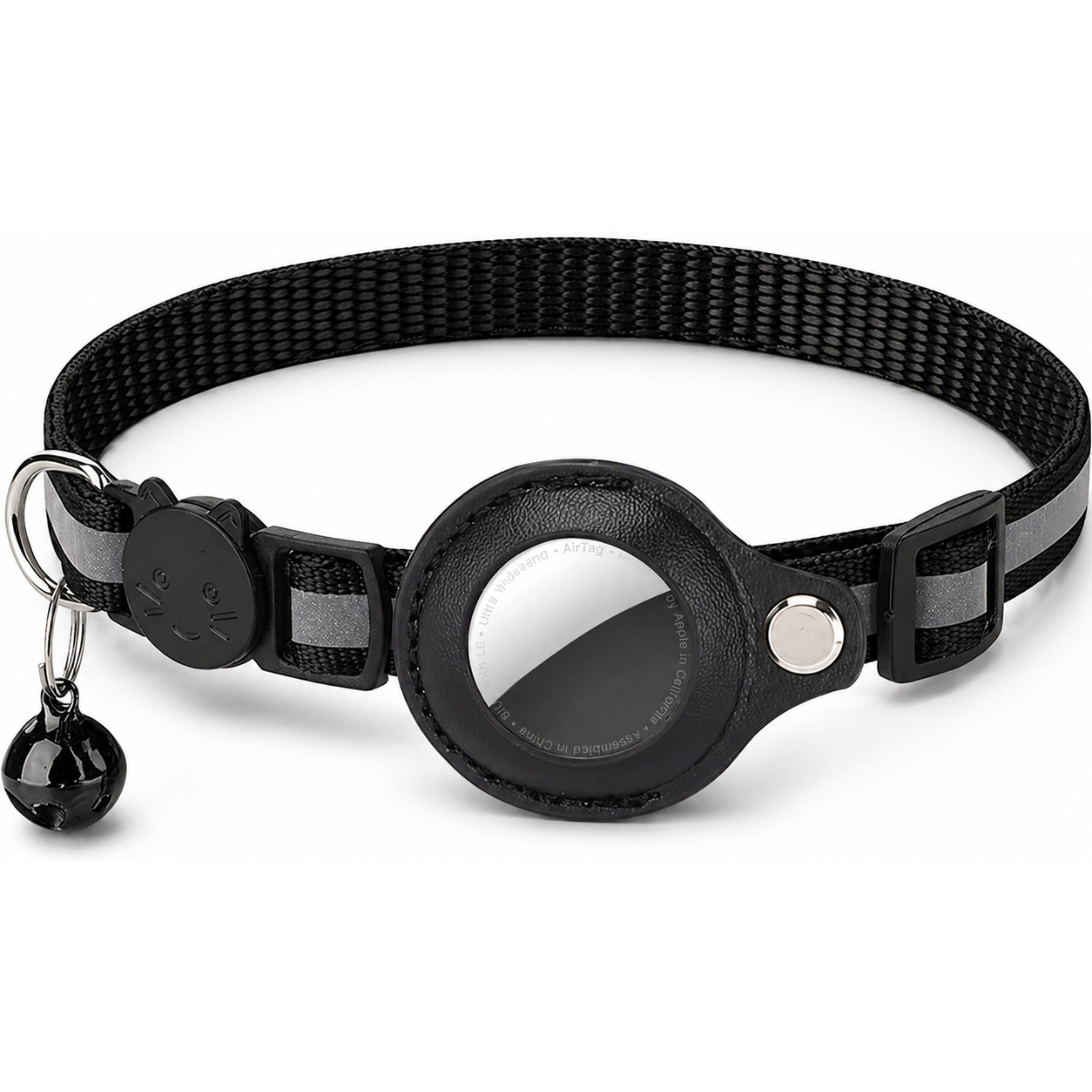 StellarLuma Katzen-Halsband Halsband Katzen Katzenhalsband für AirTag GPS Tracker Reflektierend, Reflektierendes Katzenhalsband mit Tracker-Halter und Glöckchen